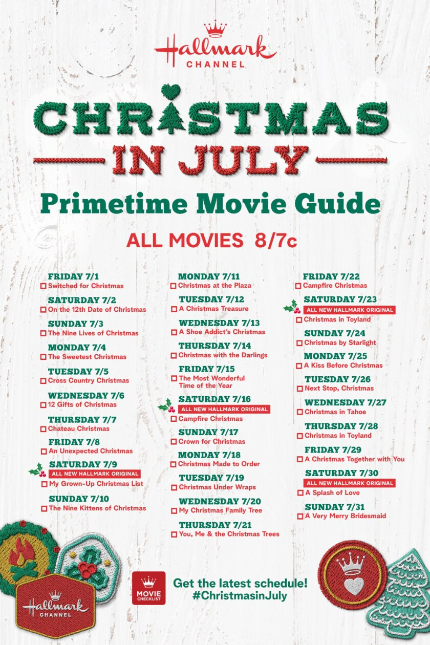 Christmas In July 2022 Primetime Movie Guide | Christmas In July inside Hallmark Christmas In July Schedule Printable