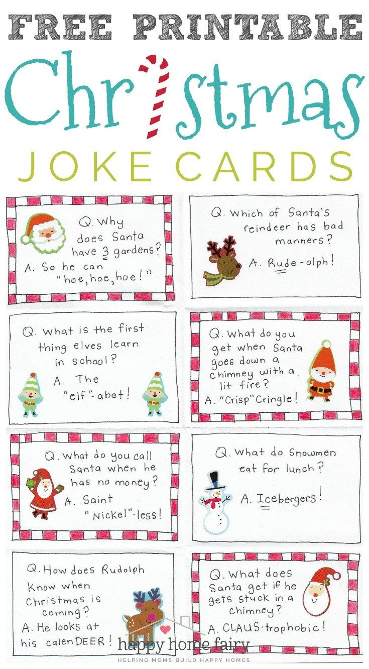 Christmas Joke Cards - Free Printable! - Happy Home Fairy with Kids Christmas Jokes Printable