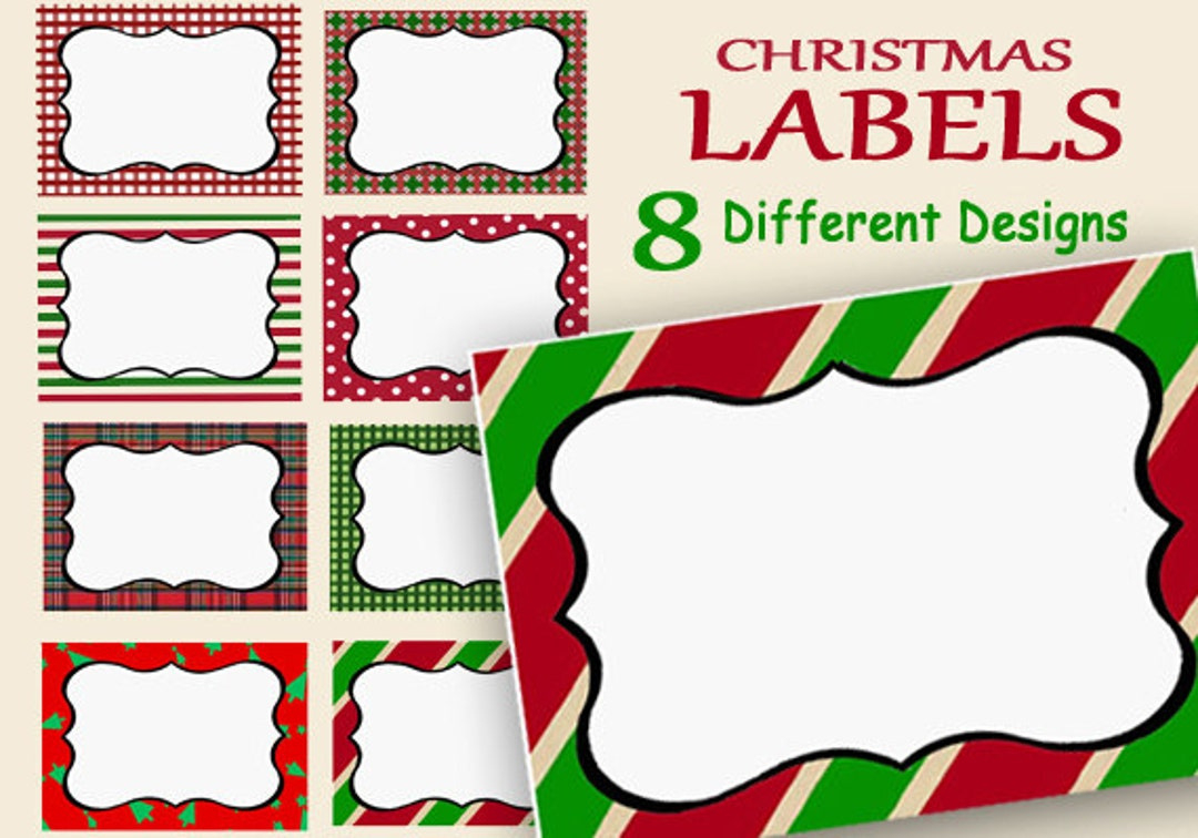 Christmas Labels, Custom Printable, Holiday Name Tags, Food Labels with regard to Editable Christmas Labels Printable