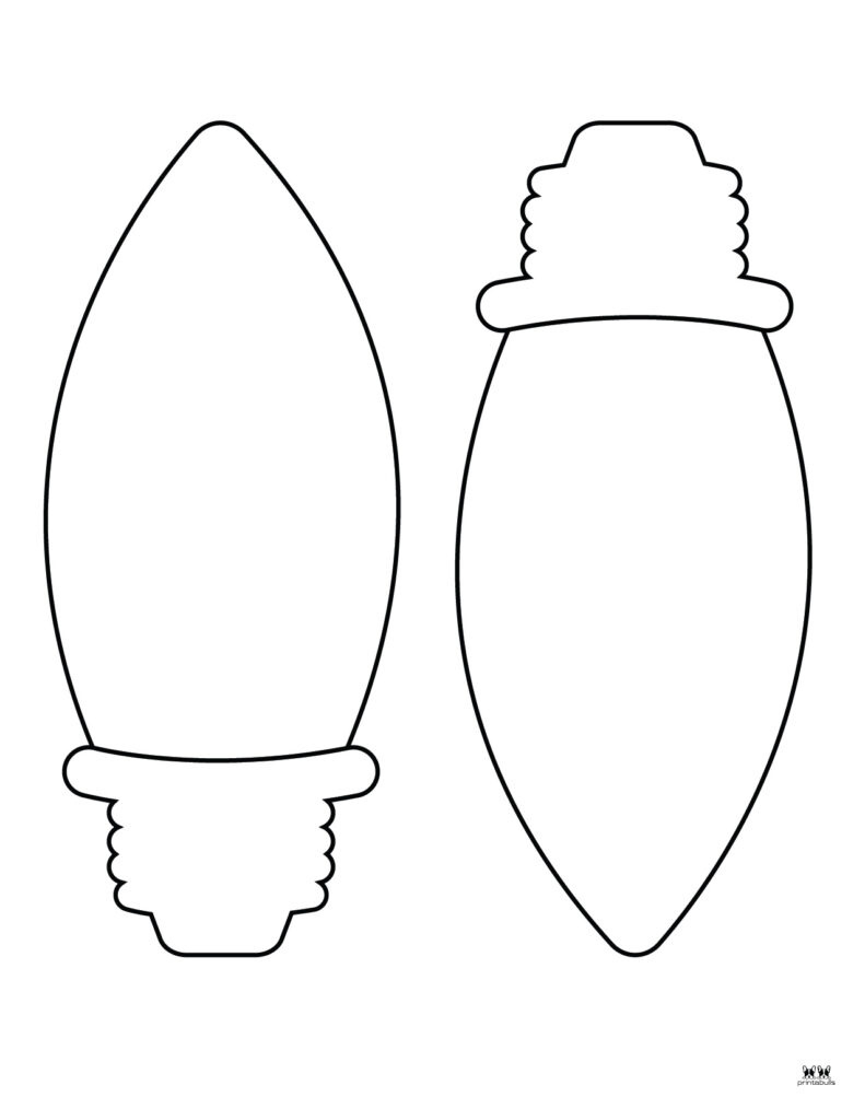 Christmas Light Templates - 25 Free Printable Pages | Printabulls intended for Free Printable Christmas Light Bulbs
