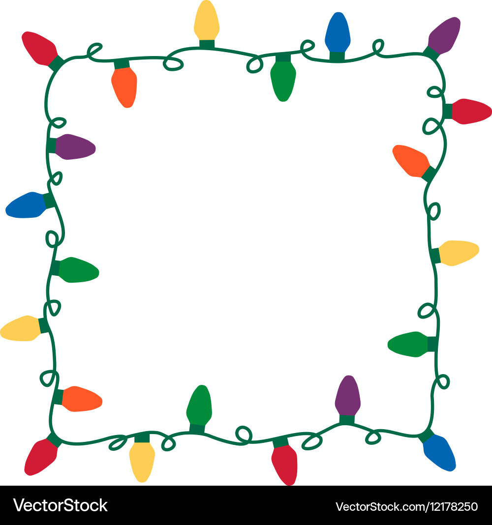 Christmas Lights Border Vector Images &amp;amp; Graphics For Commercial for Printable Christmas Lights Border