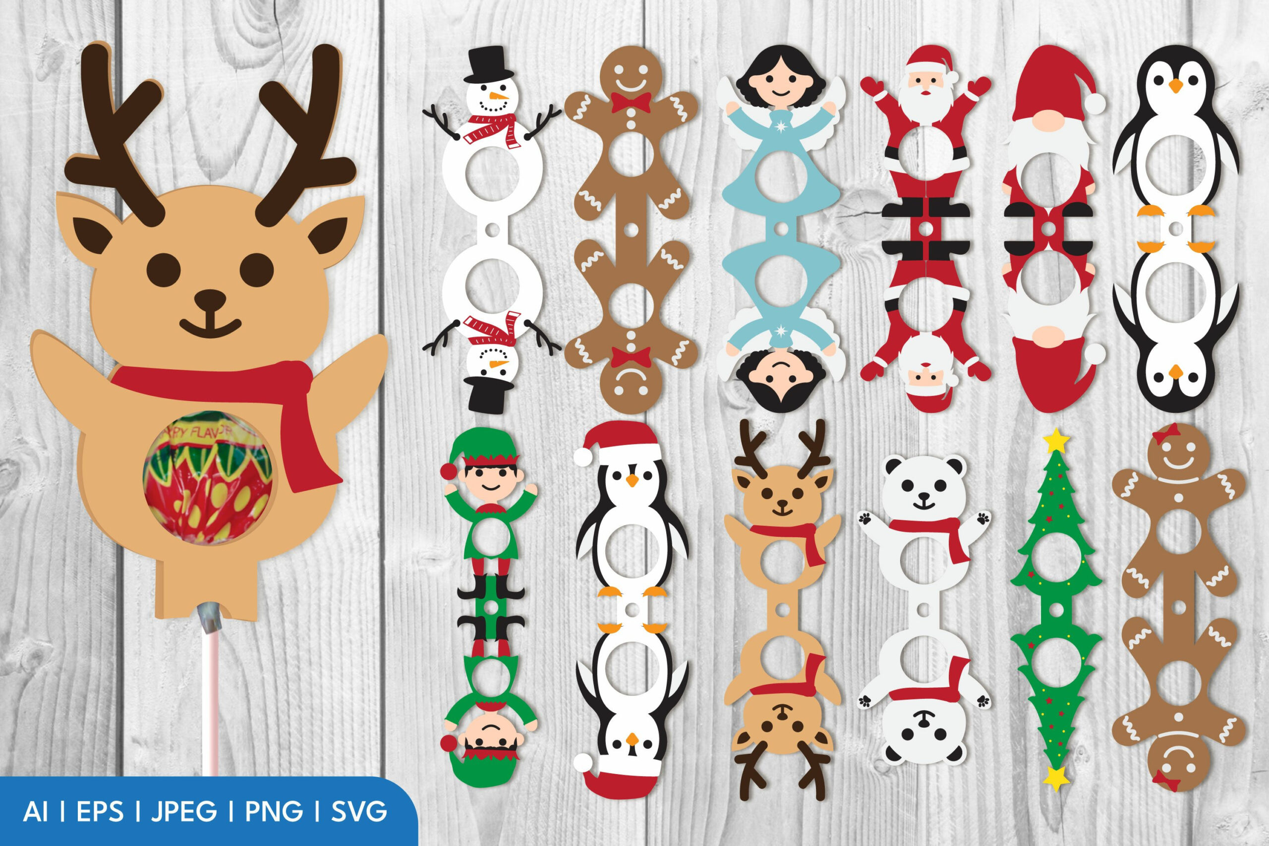 Christmas Lollipop Holders Svg | Christmas Svg for Printable Christmas Lollipop Holder Template