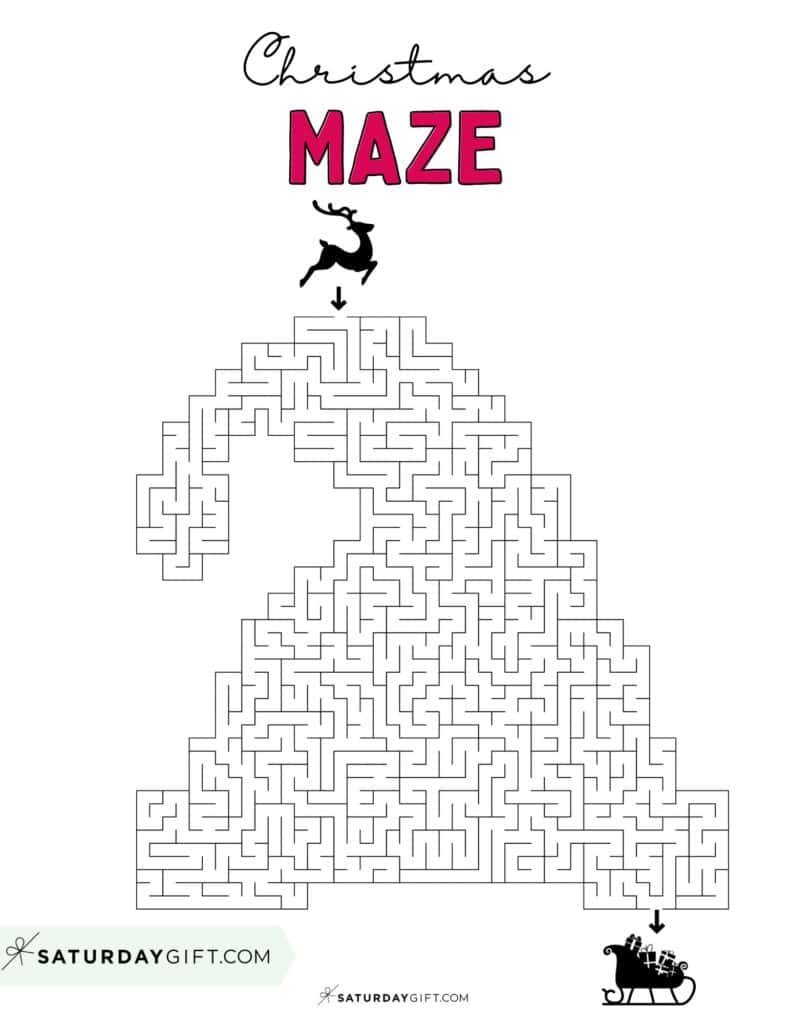 Christmas Maze Printable - Cute &amp;amp; Free Templates | Saturdaygift within Difficult Christmas Maze Printable