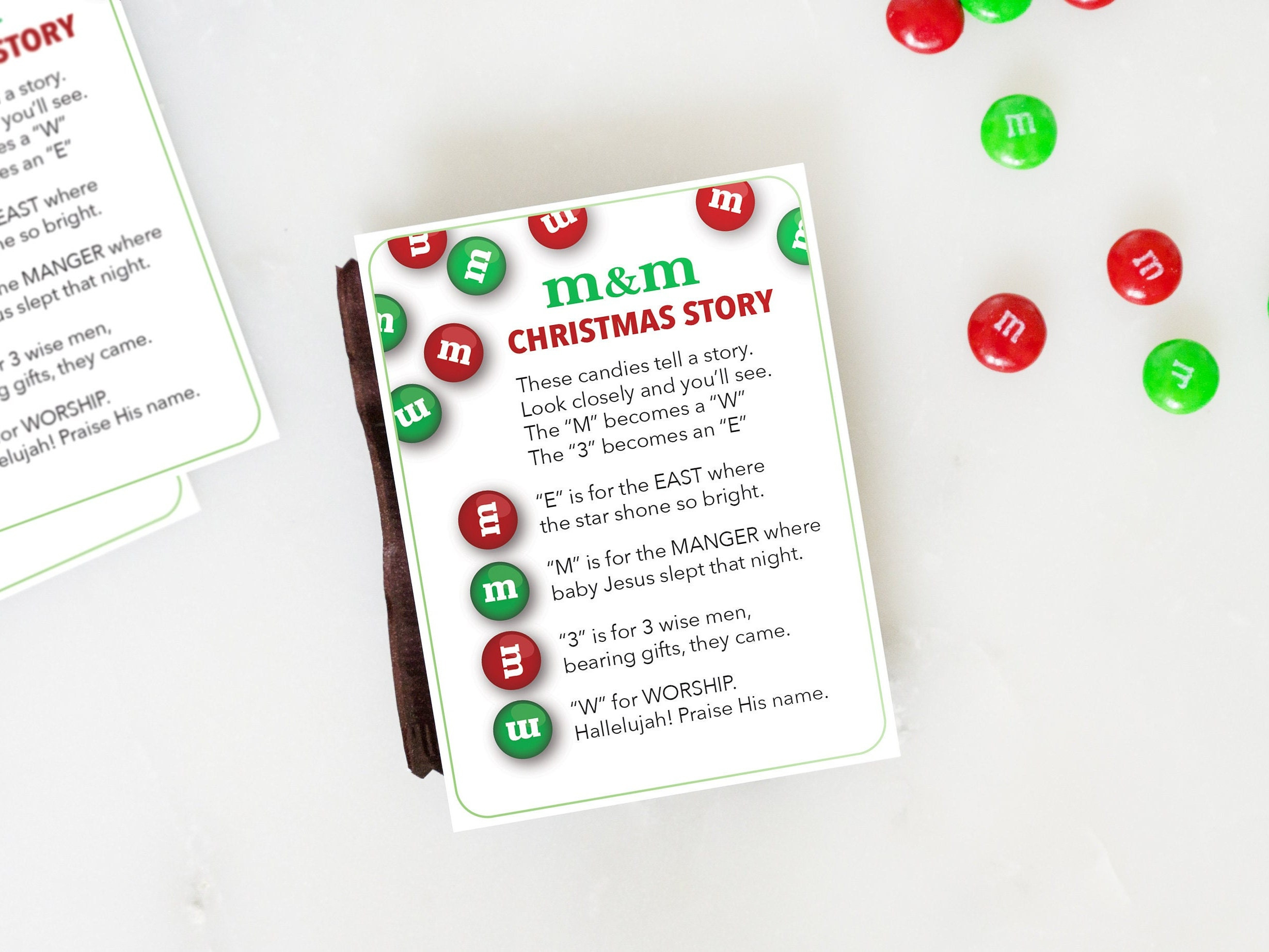 Christmas M&amp;amp;M Tag | Printable Christmas Gift | Christian for M and M Christmas Story Printable