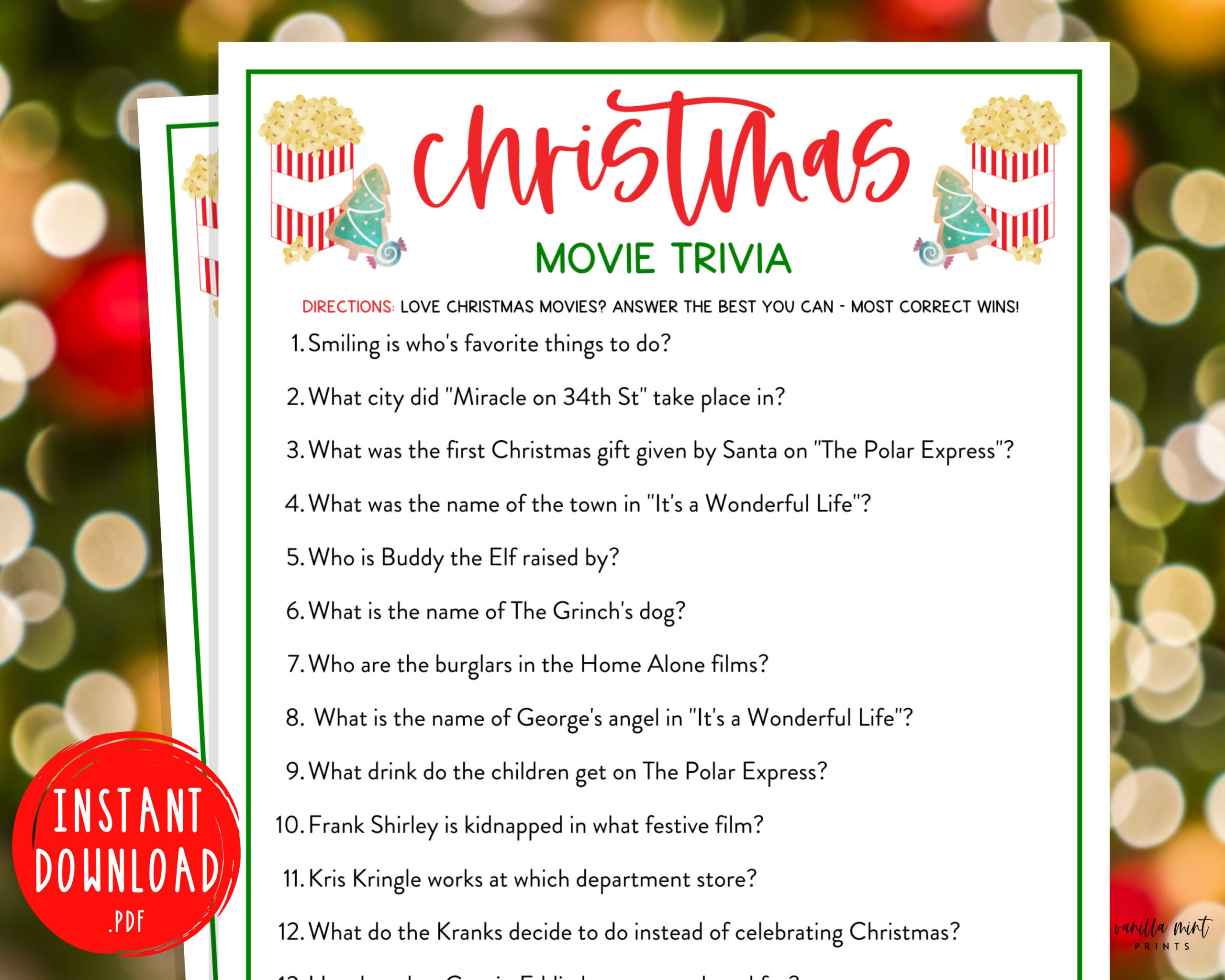 Christmas Movie Trivia Game | Christmas Trivia Printable Games with regard to Printable Christmas Movie Trivia Quiz