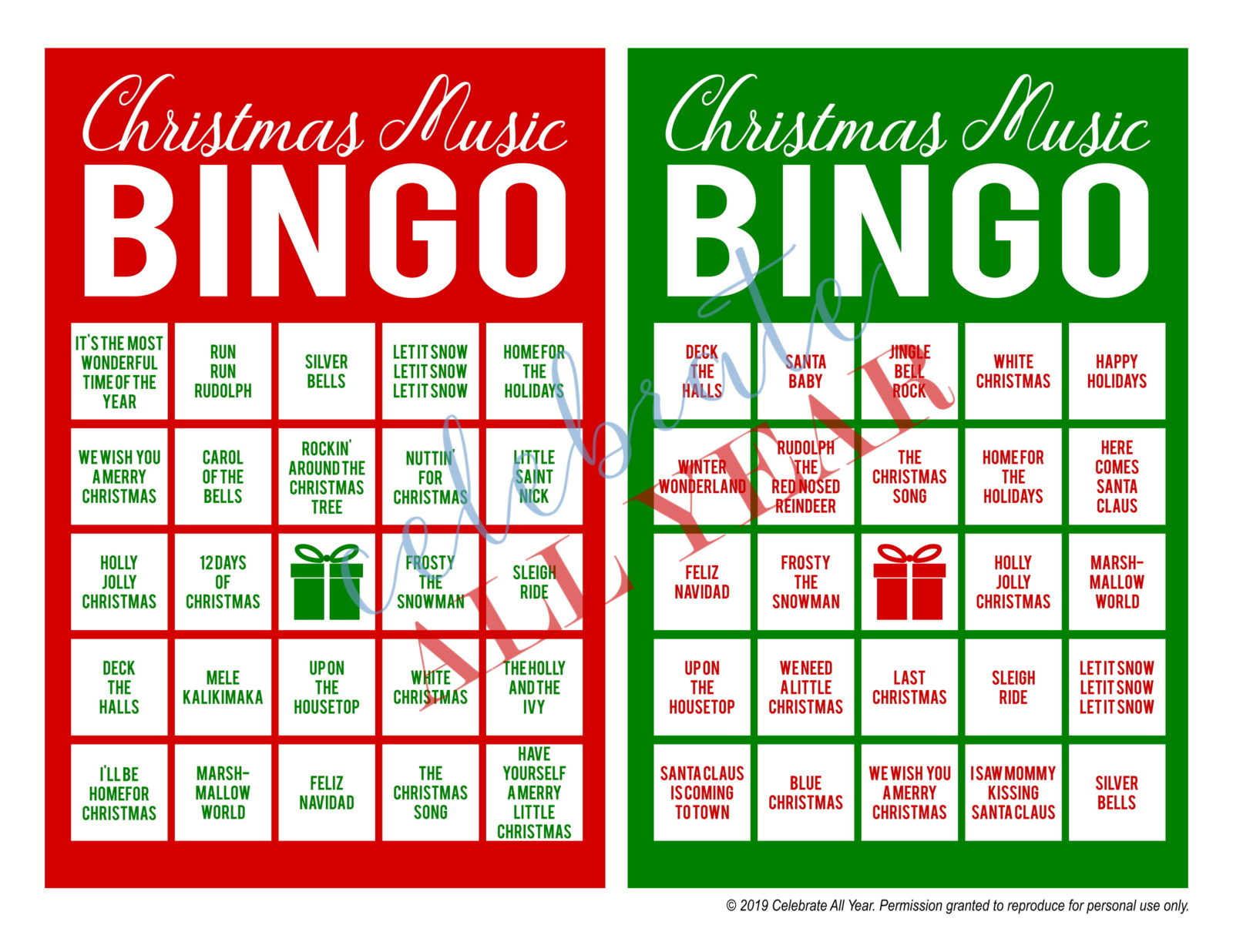 Christmas Music Bingo Game – Celebrate All Year pertaining to Free Printable Christmas Music Bingo Card