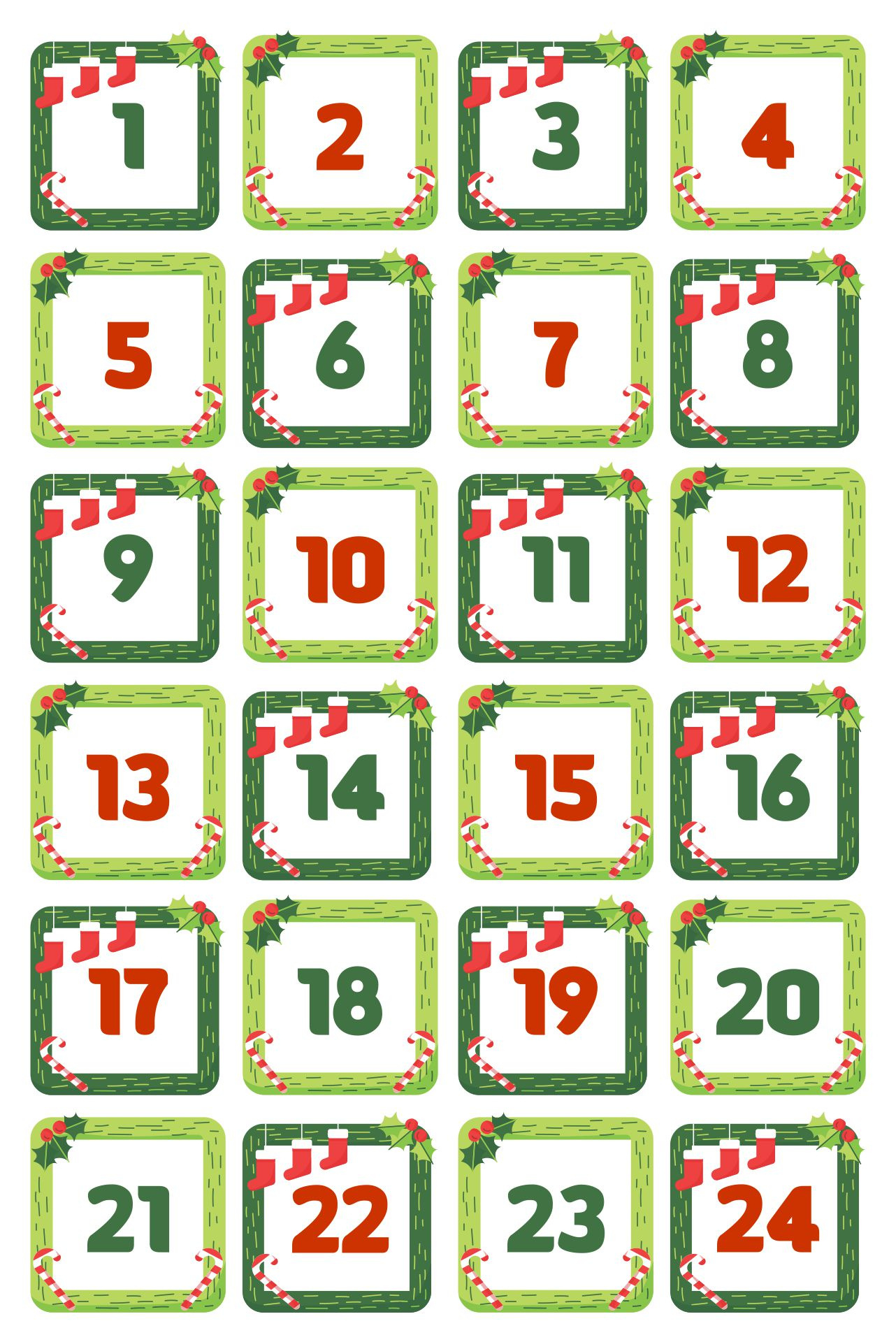 Christmas Numbers Printable Free in Free Printable Christmas Numbers 1 24