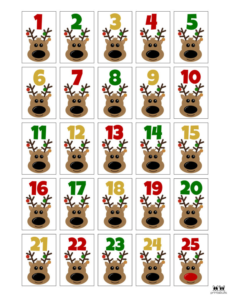 Christmas Numbers | Printabulls intended for Individual Christmas Numbers Printable