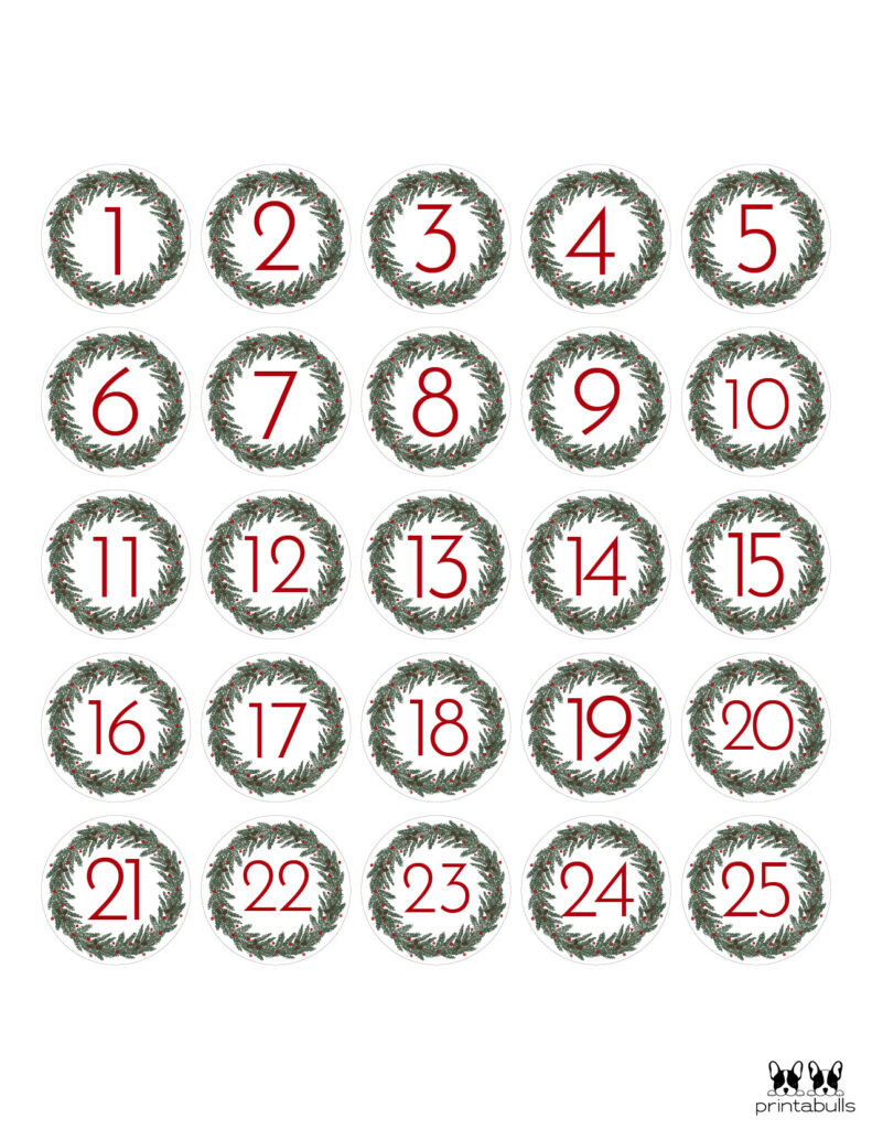 Christmas Numbers | Printabulls within Free Printable Christmas Numbers 1-50
