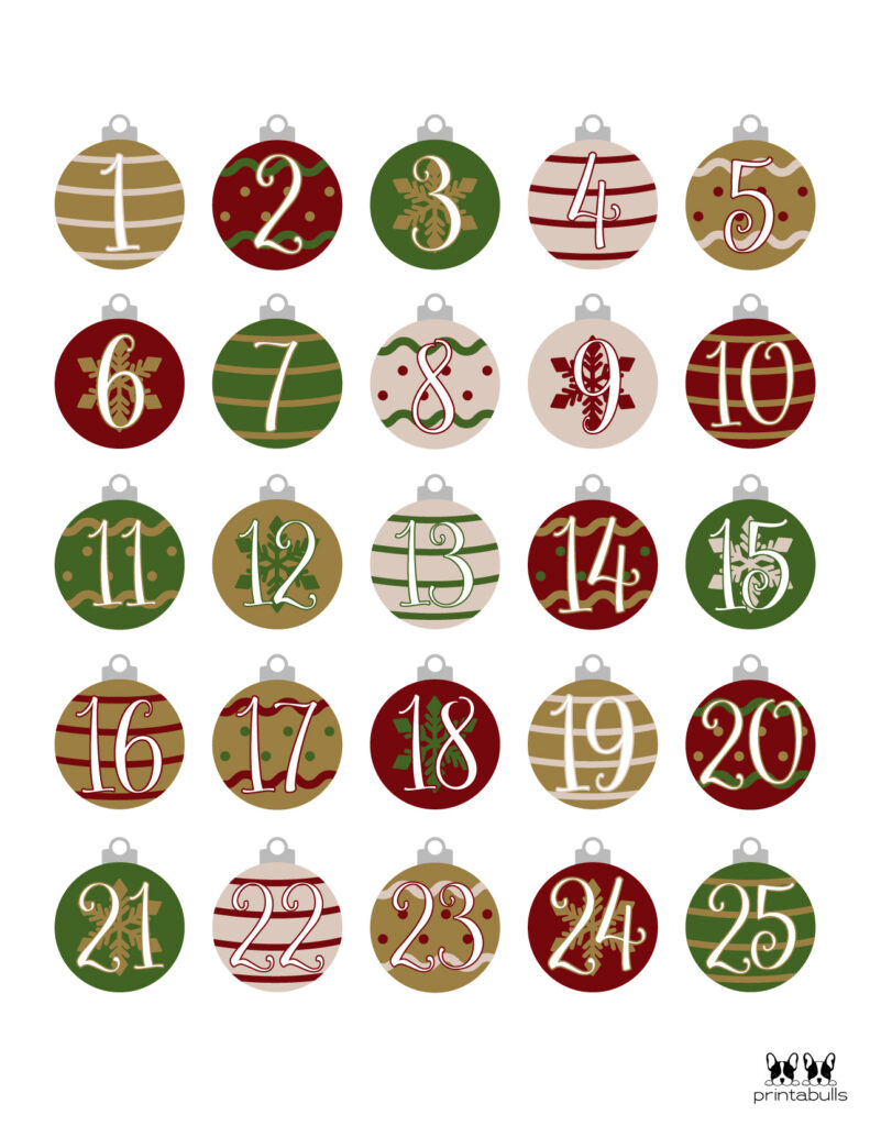 Christmas Numbers | Printabulls within Large Printable Christmas Numbers