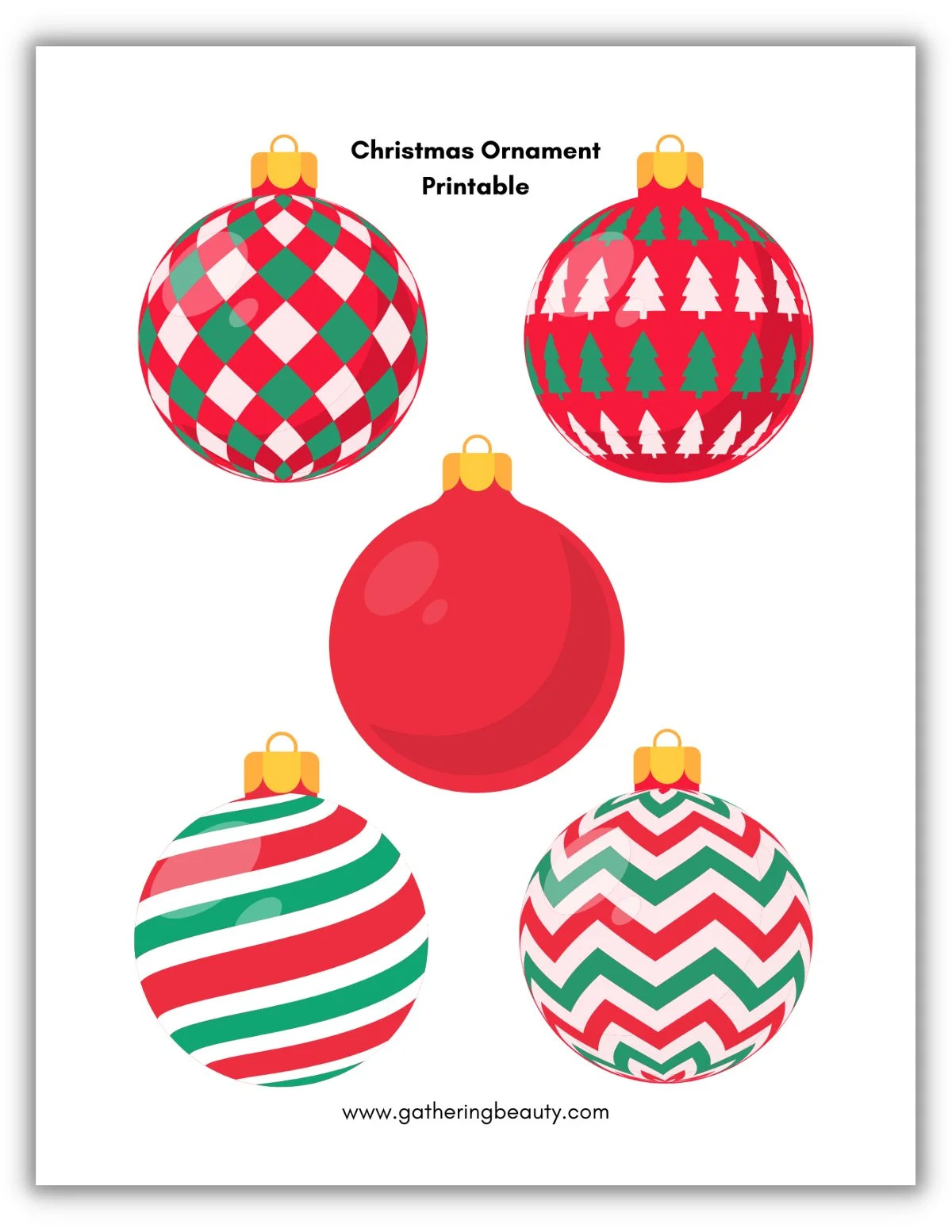 Christmas Ornament Printable — Gathering Beauty regarding Printable Christmas Decorations Cutouts