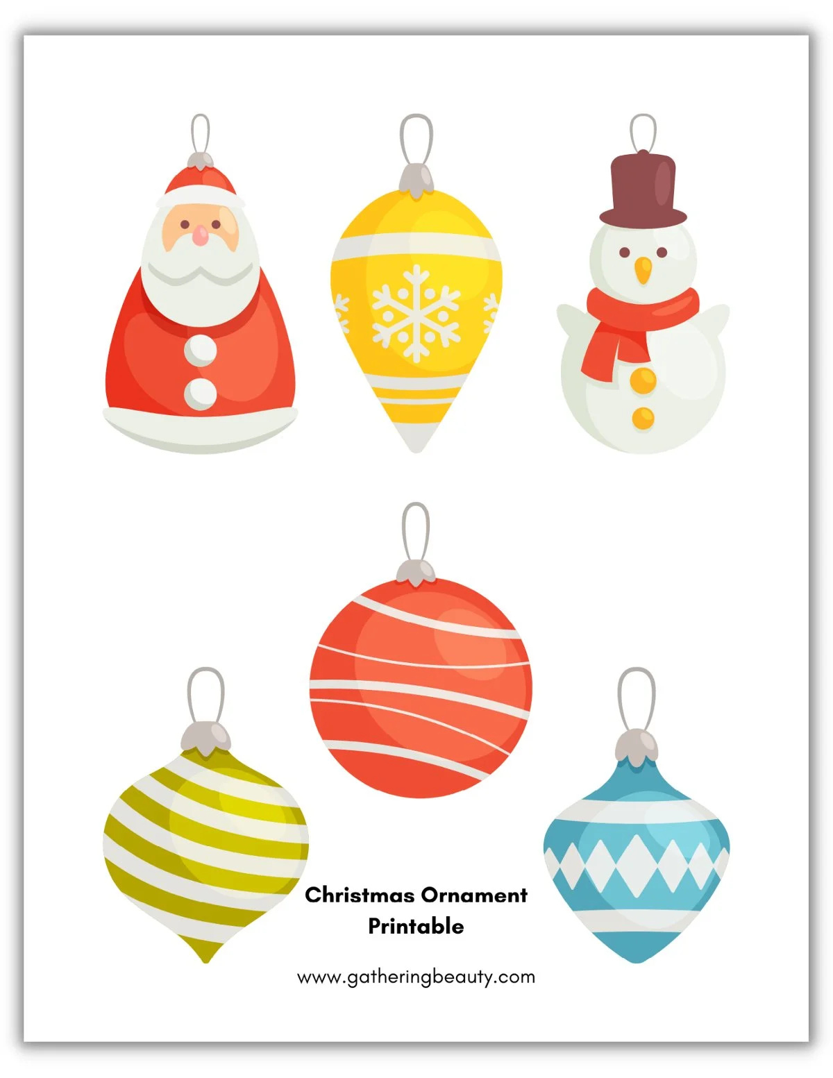 Christmas Ornament Printable — Gathering Beauty throughout Printable Christmas Cutouts and Decorations