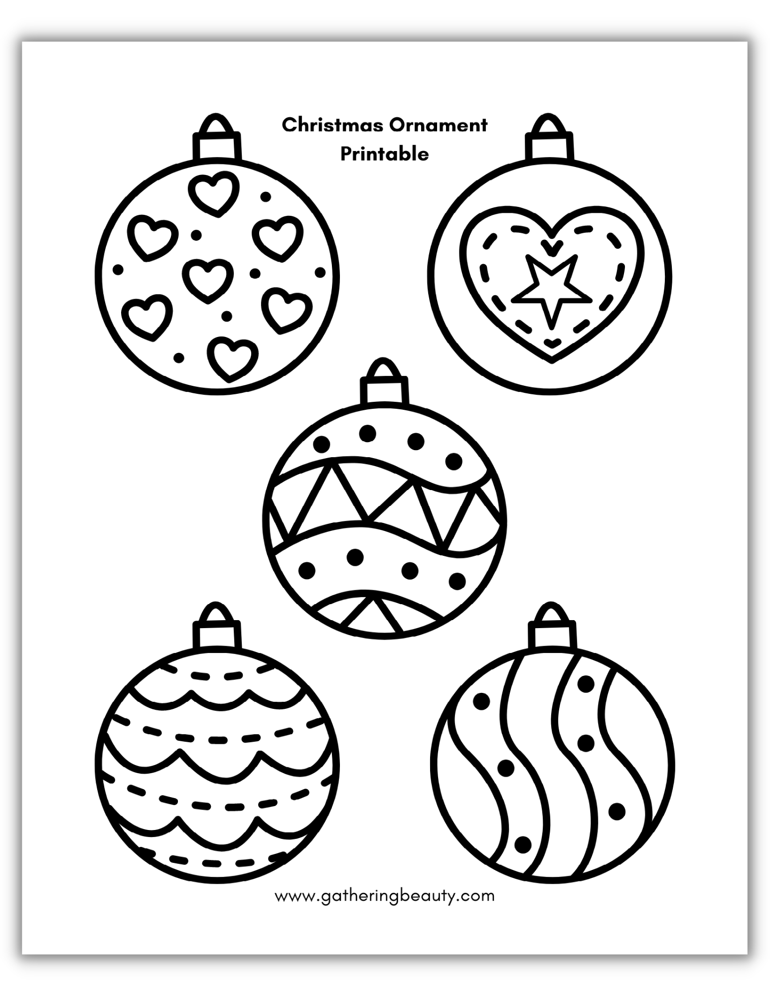 Christmas Ornament Printable — Gathering Beauty with Printable Christmas Ornament Outline