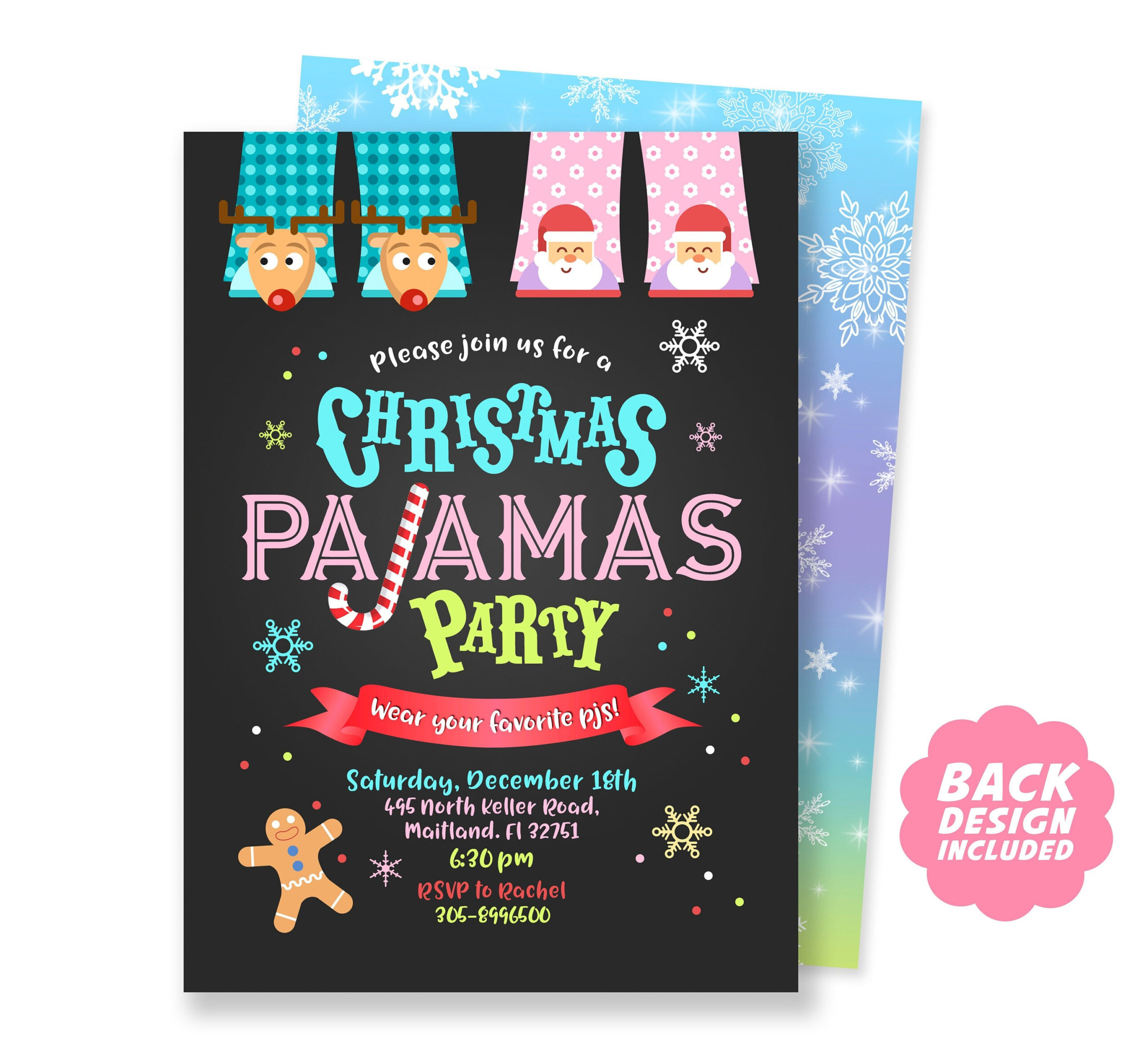 Christmas Pajamas Party Invitation, Printable Invite, Slumber pertaining to Free Printable Christmas Pajama Party Invitations