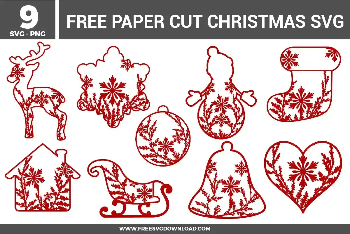 Christmas Paper Cut Free Svg Files | Free Svg Download pertaining to Printable Christmas Paper Cutting Templates Free