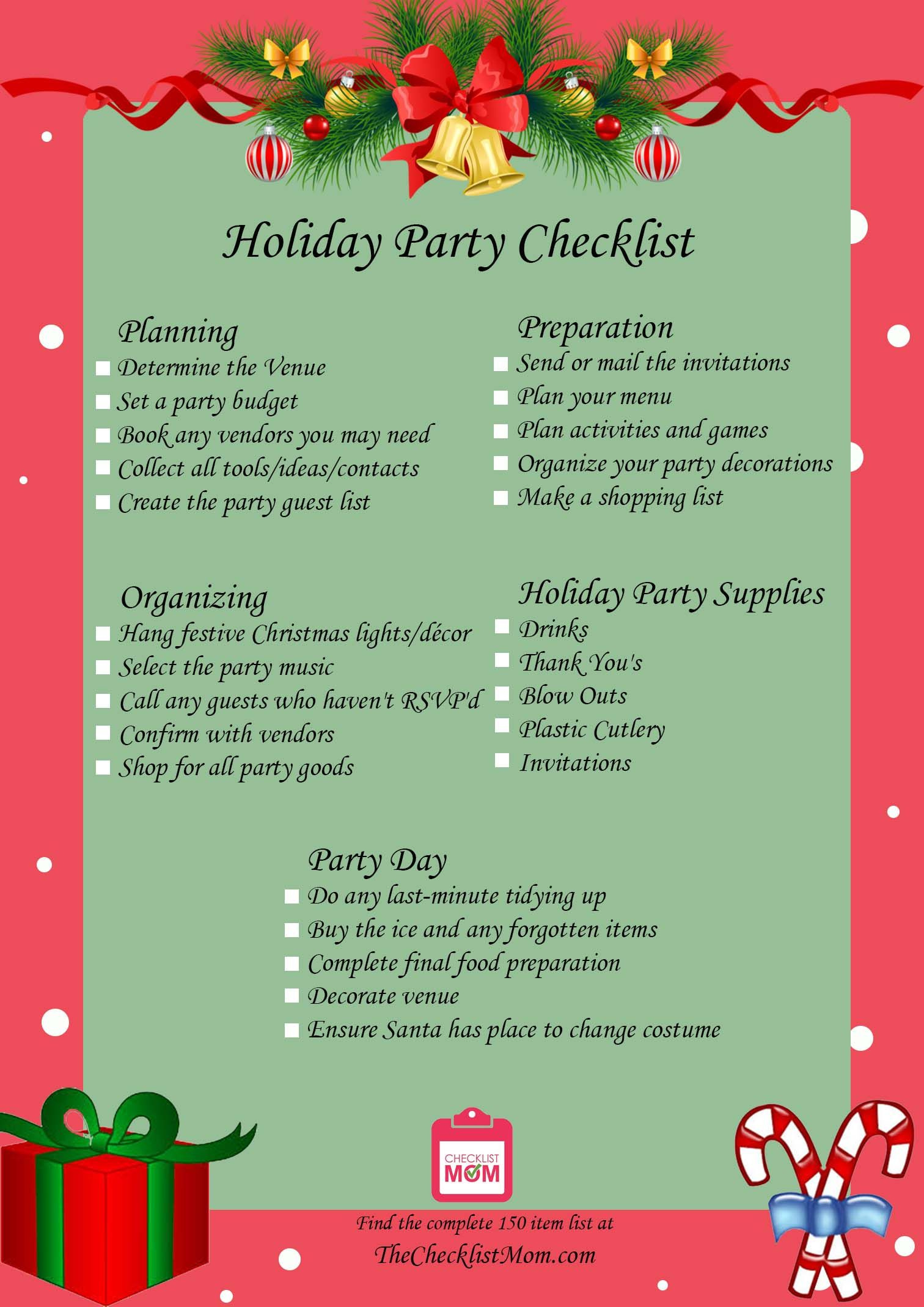 Christmas Party Checklist Printable - Printable Party Favors with Printable Christmas Party Planning Checklist