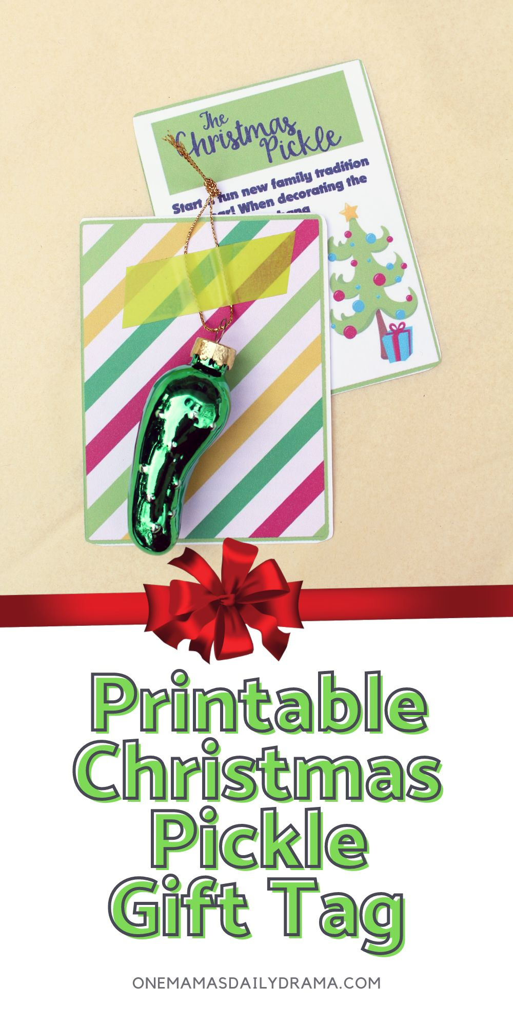 Christmas Pickle Ornament Gift With Printable regarding Legend Of The Christmas Pickle Printable