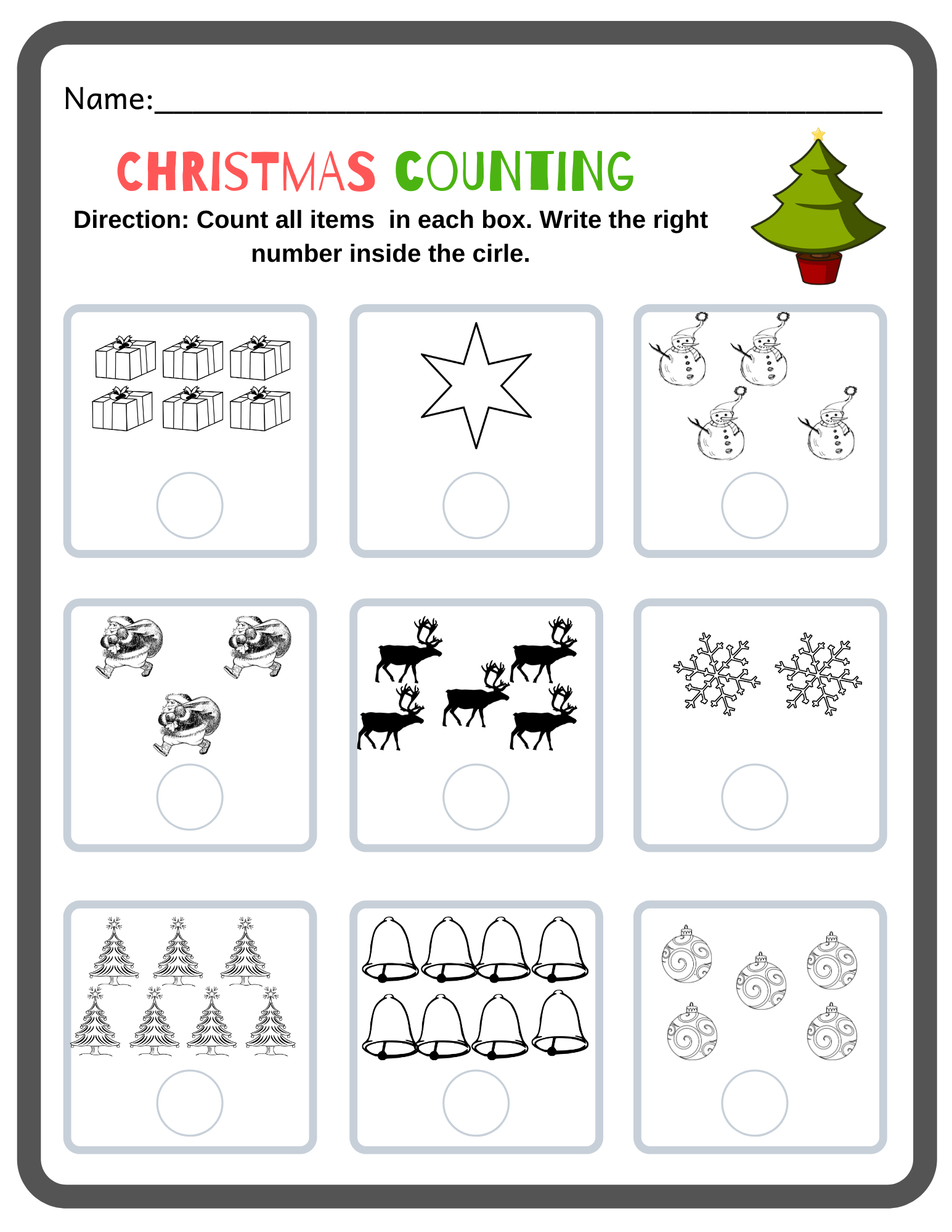 Christmas Preschool Math Activity | Madeteachers with Preschool Christmas Printable Worksheets