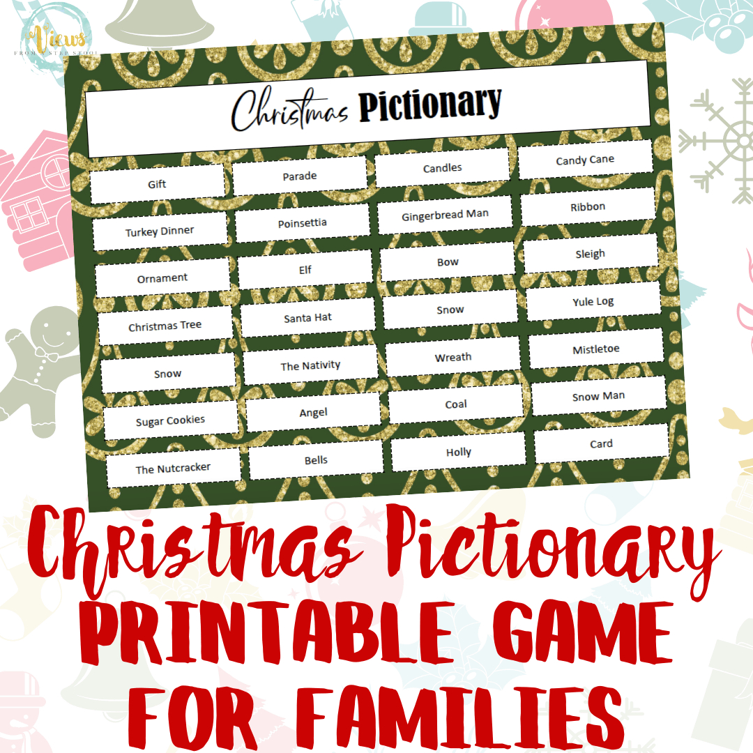 Christmas Printable Pictionary Game For Families - Views From A pertaining to Printable Christmas Pictionary Words