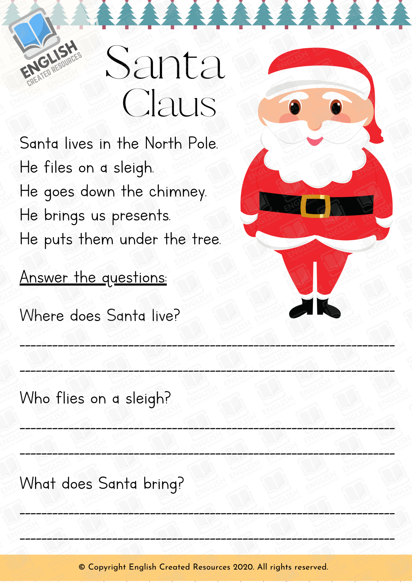Christmas Reading Comprehension Grade 1 - English Created with Free Printable Christmas Reading Comprehension Worksheets