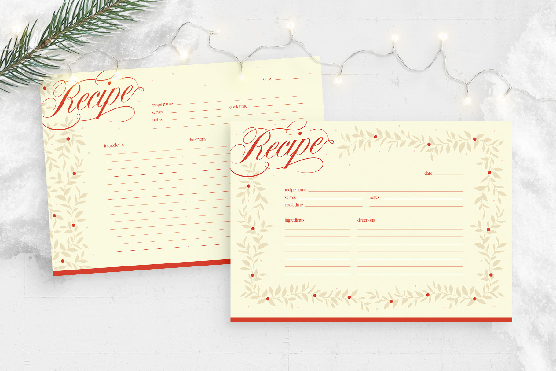 Christmas Recipe Card Template - Brandpacks for Free Printable Christmas Recipe Card Template
