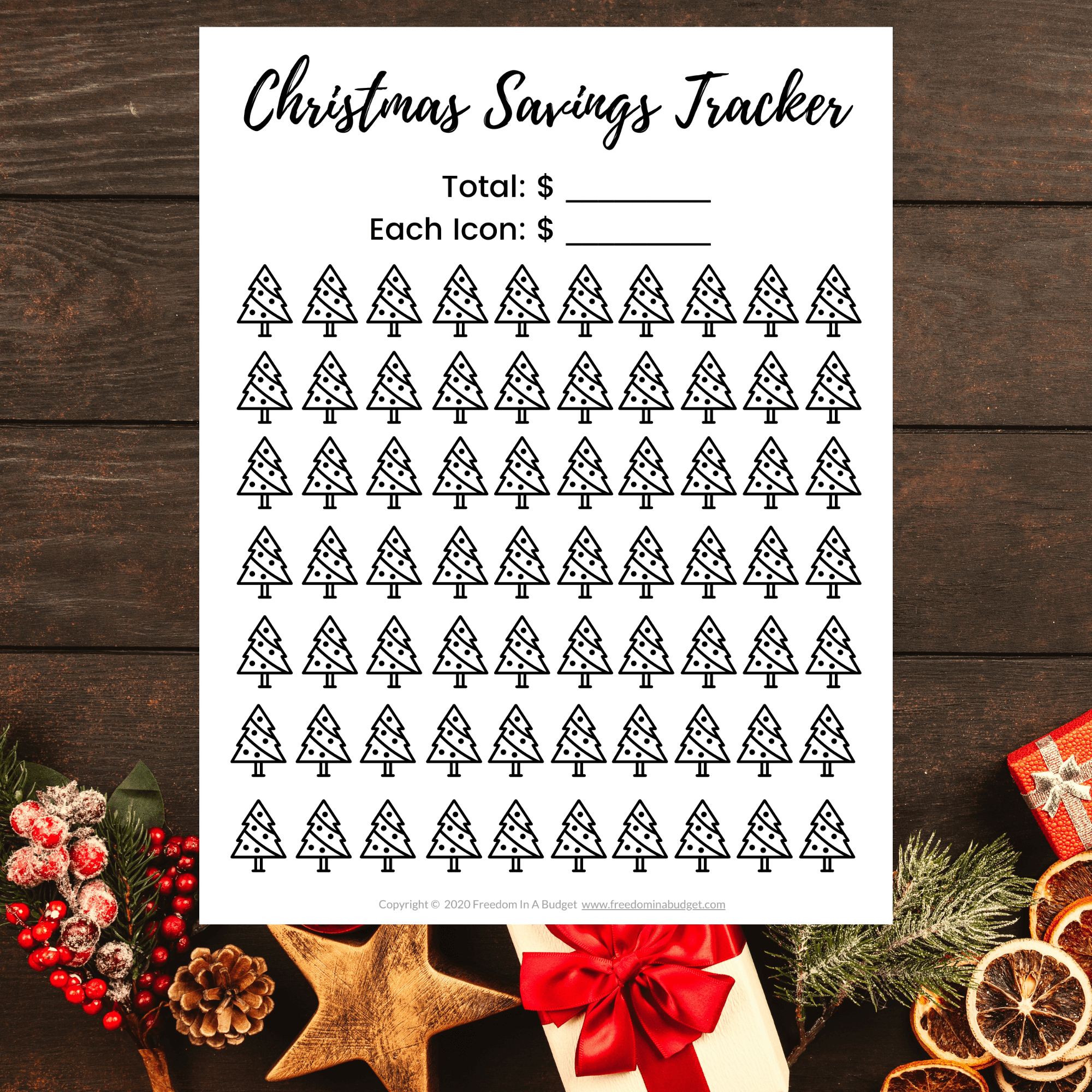 Christmas Savings Tracker – Freedom In A Budget with regard to Free Printable Christmas Savings Tracker