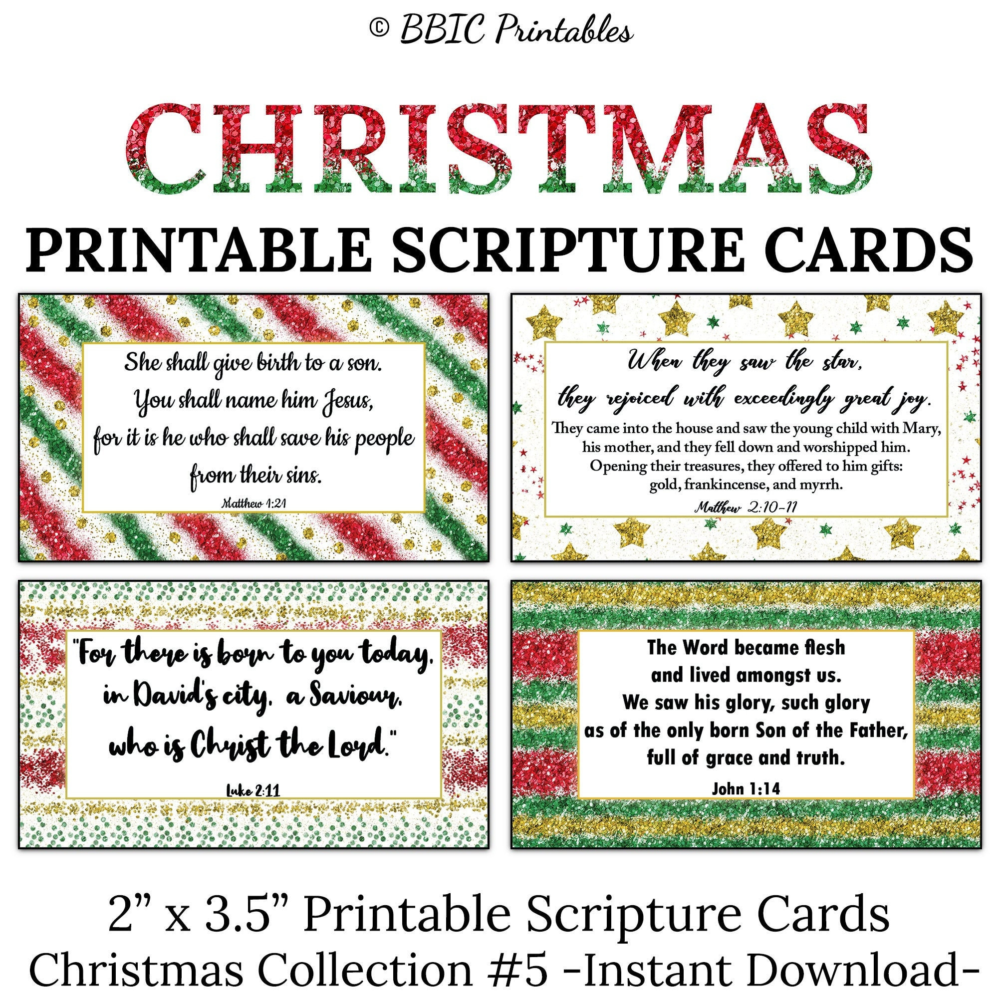 Christmas Scripture Cards -C5- Instant Download, Merry Christmas with regard to Printable Christmas Card Verses