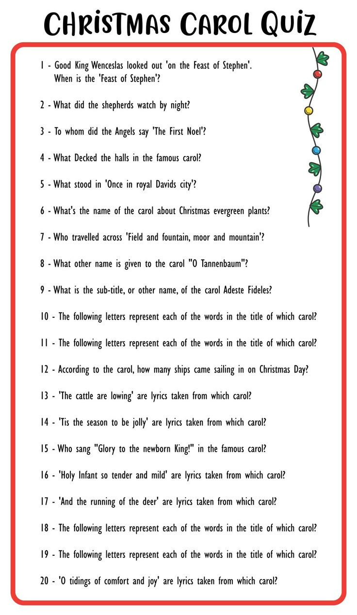 Christmas Song Trivia Game - 15 Free Pdf Printables | Printablee regarding Free Printable Christmas Song Trivia Games