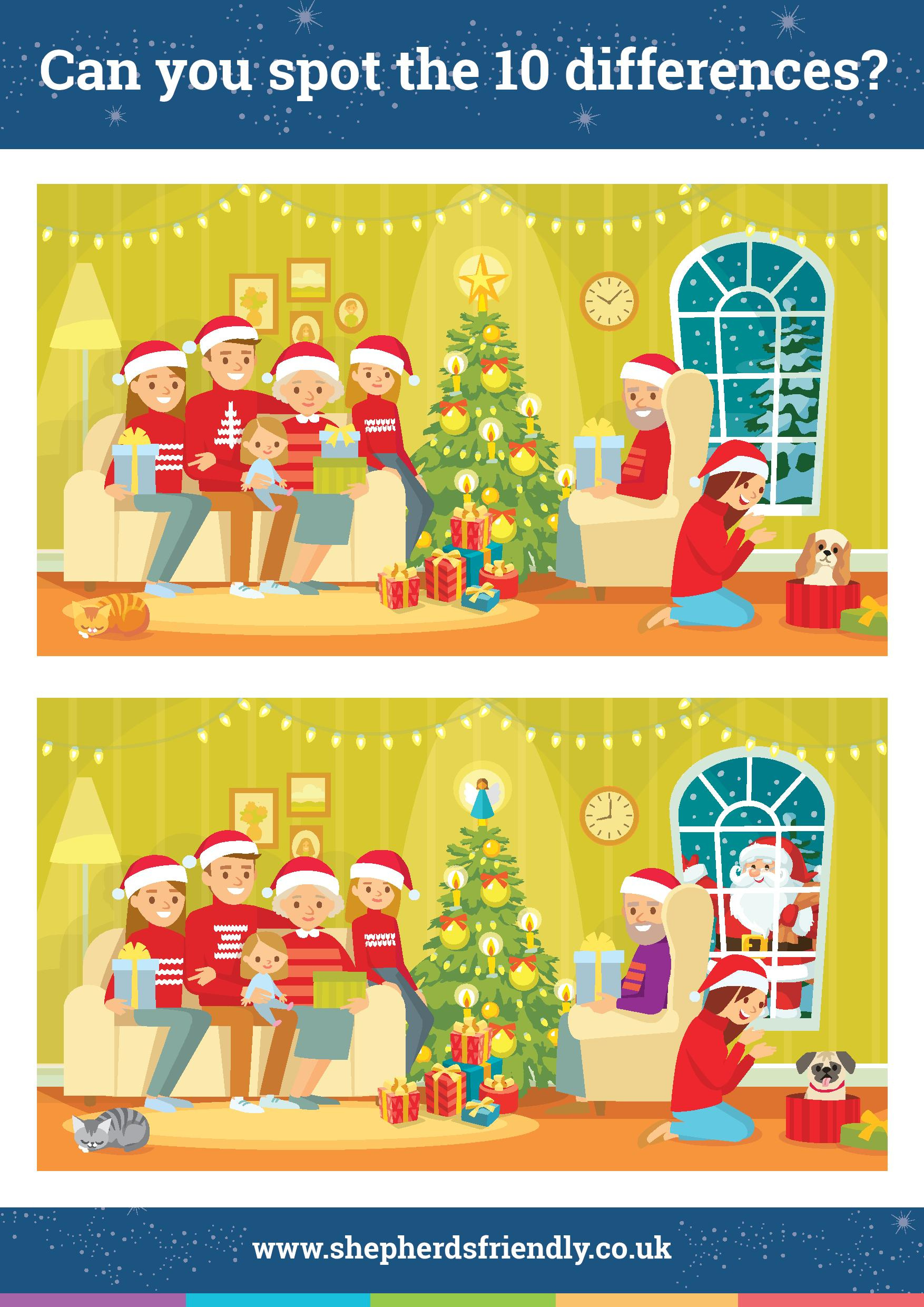 Christmas Spot The Difference | Shepherds Friendly with regard to Find the Difference Christmas Pictures Printable