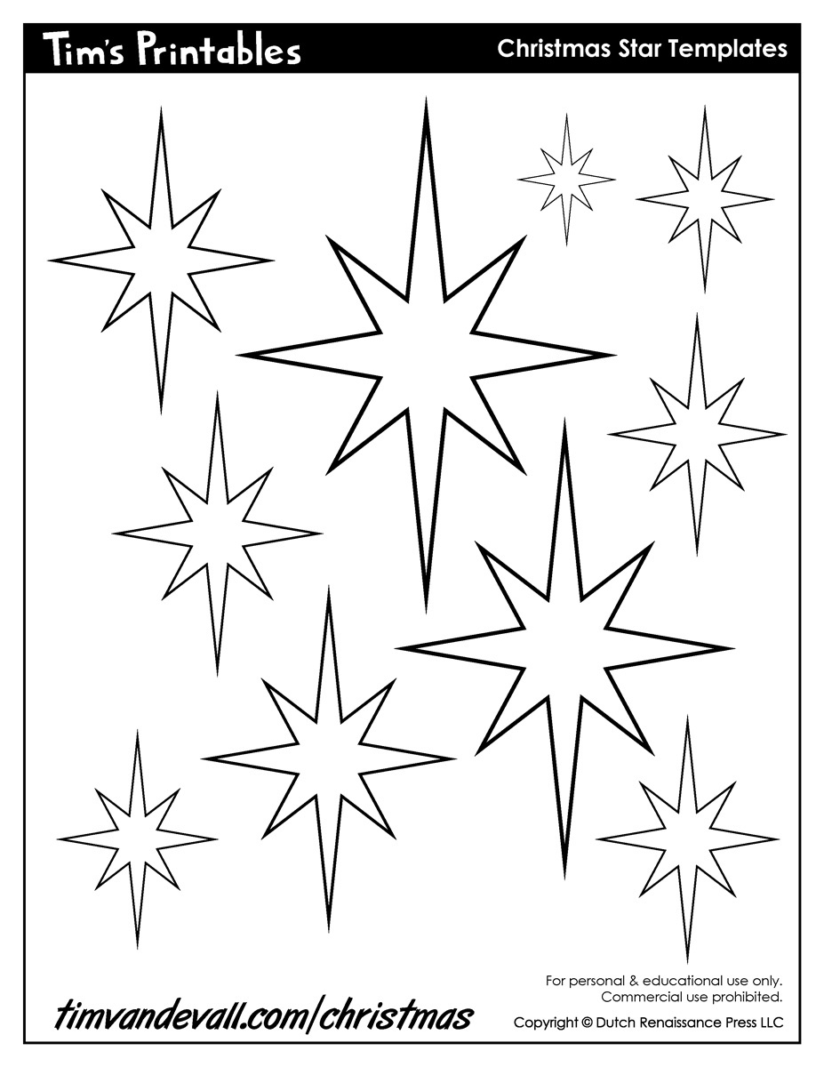 Christmas Star Templates throughout Christmas Star Template Free Printable