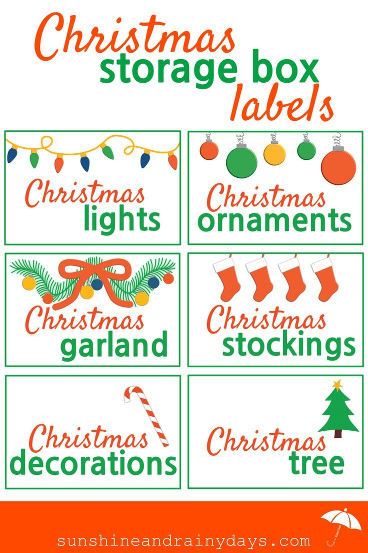 Christmas Storage Box Labels pertaining to Free Printable Christmas Storage Labels