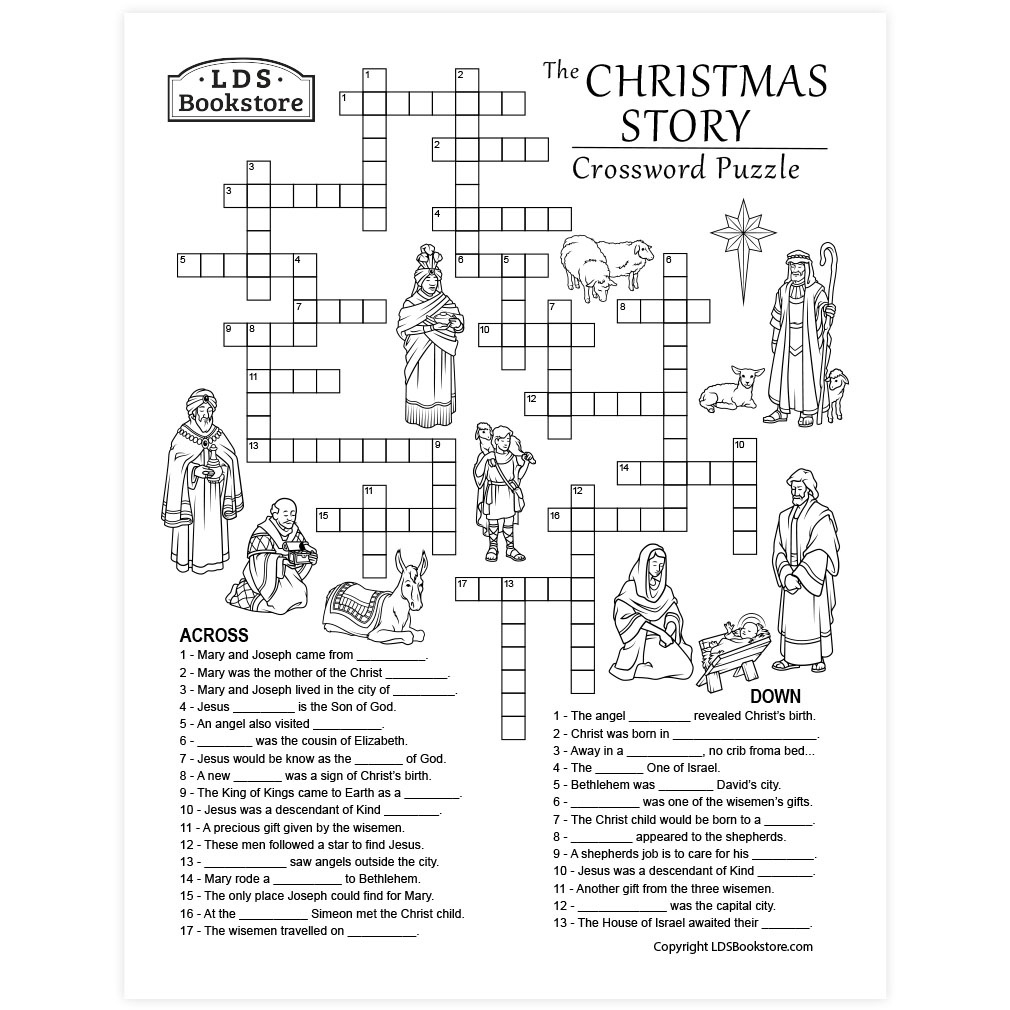 Christmas Story Crossword Puzzle - Printable in Printable Christmas Puzzles For Adults with Answers