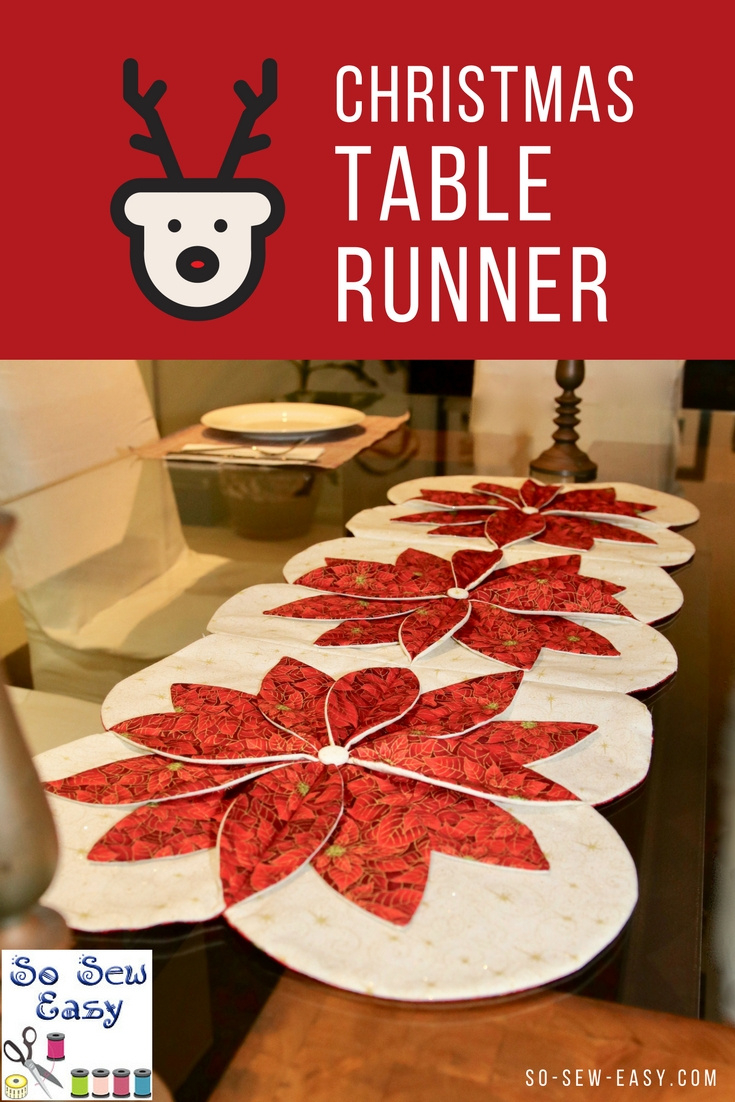 Christmas Table Runner And Some Beginner Quilting | So Sew Easy for Easy Christmas Table Runner Patterns Free Printable