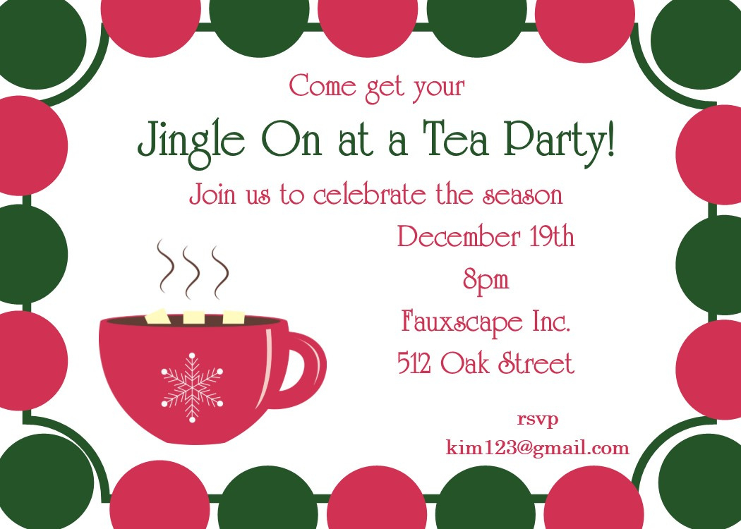 Christmas Tea Party Invitations 2022 inside Free Printable Christmas Tea Party Invitations