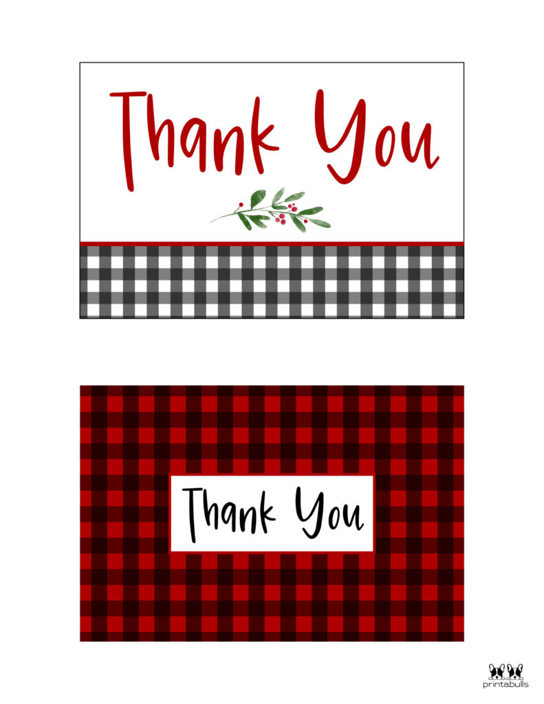 Christmas Thank You Cards - 25 Free Printable Cards | Printabulls in Free Printable Printable Christmas Thank You Card