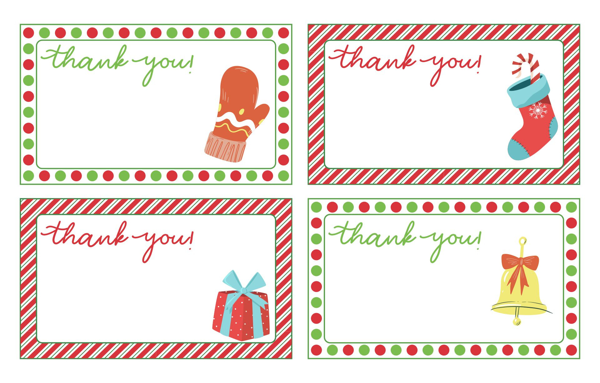 Christmas Thank You Notes Printable Free - Free Printable regarding Free Printable Thank You Christmas Card