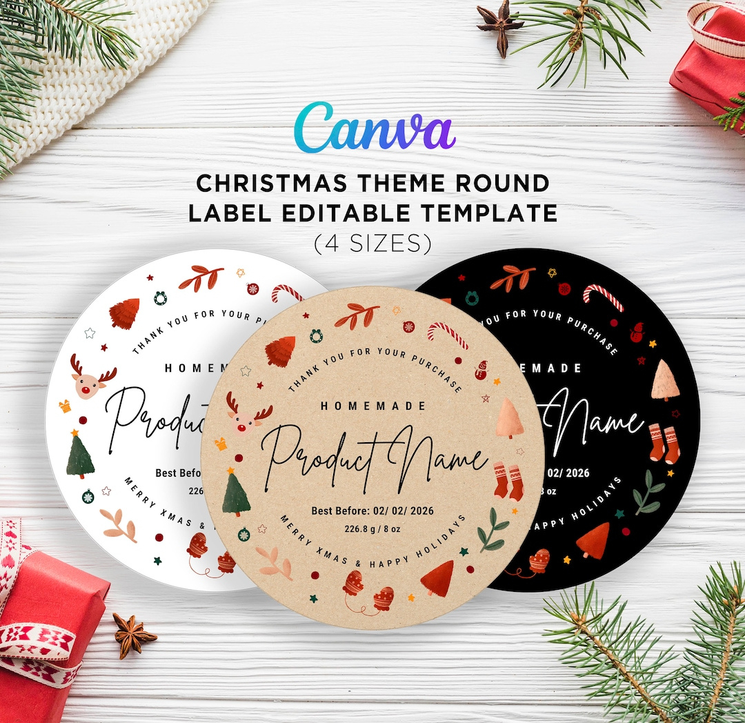 Christmas Theme Round Labels, Printable Christmas Round Tags regarding Free Printable Round Christmas Gift Tags