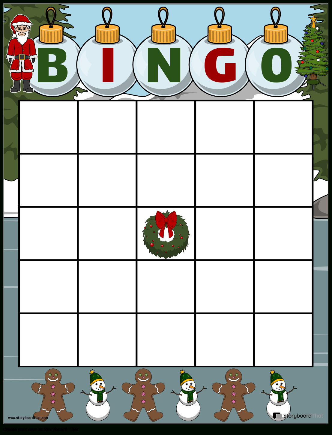 Christmas-Themed Bingo Card Activity Storyboard within Printable Blank Christmas Bingo Card