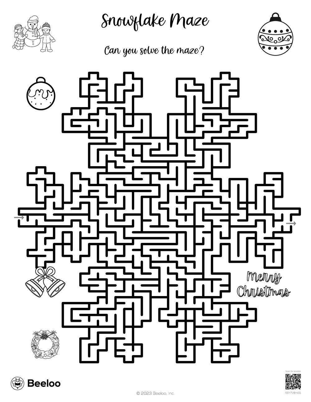 Christmas-Themed Mazes • Beeloo Printable Crafts And Activities in Difficult Christmas Maze Printable