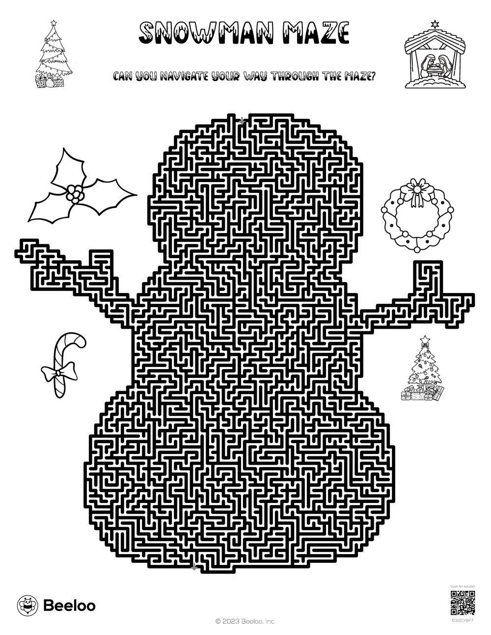 Christmas-Themed Mazes • Beeloo Printable Crafts And Activities with regard to Difficult Christmas Maze Printable