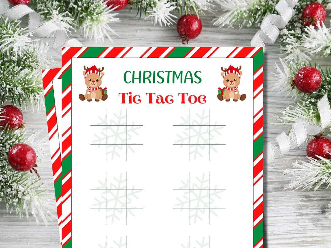 Christmas Tic Tac Toe Game | Kids Games | Christmas Games with Etsy Christmas Games Printable