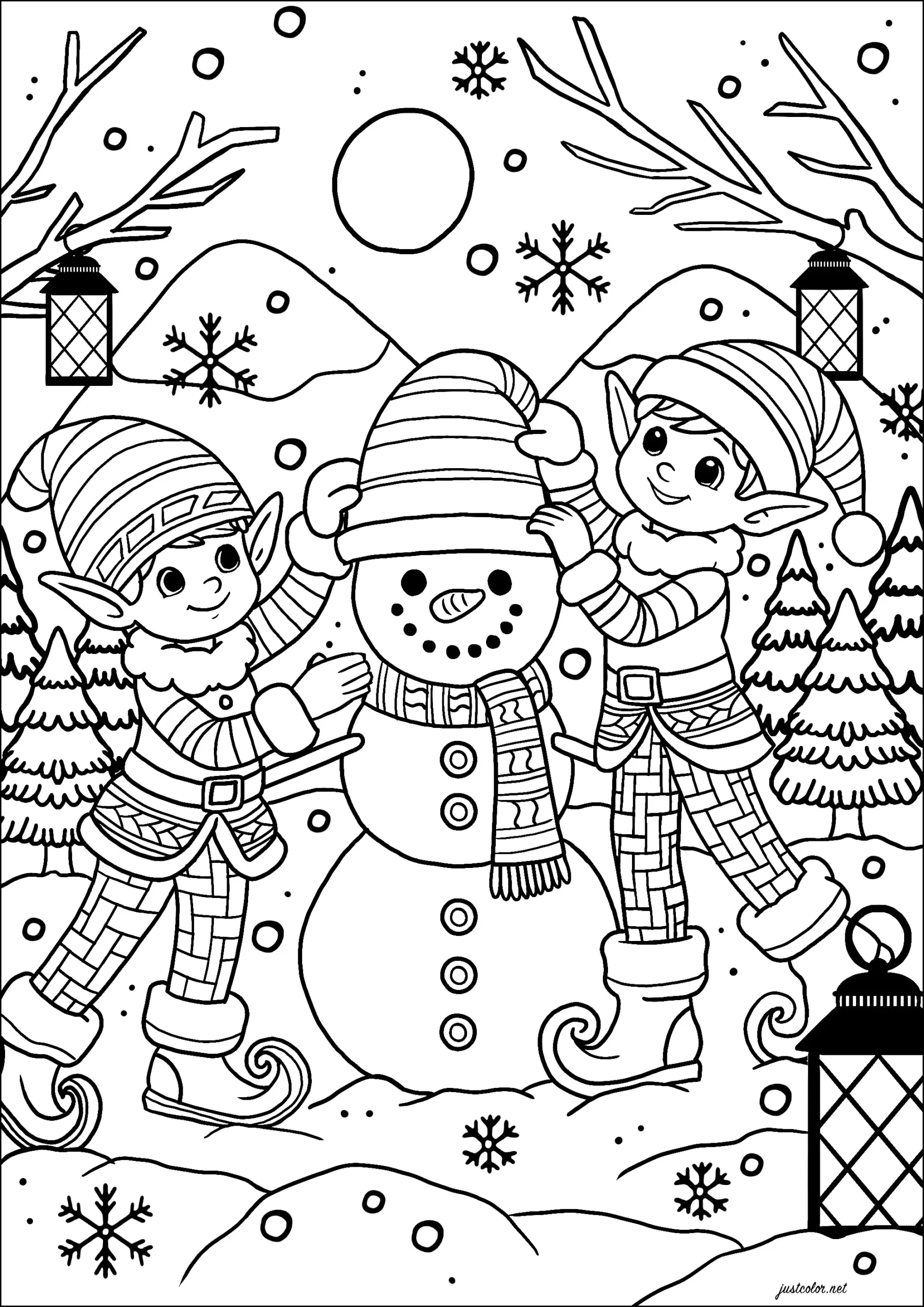 Christmas To Color For Children - Christmas Coloring Pages For Kids inside Printable Christmas Pictures For Kids