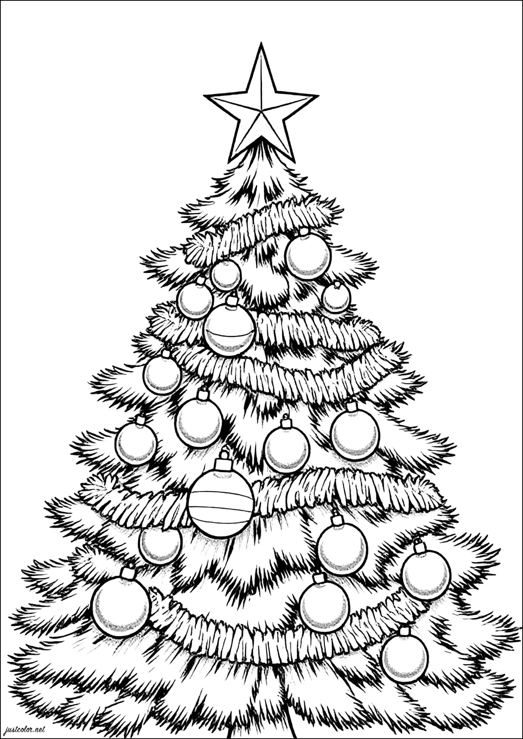 Christmas Tree And Baubles - Christmas Coloring Pages For Kids pertaining to Printable Christmas Pictures For Kids