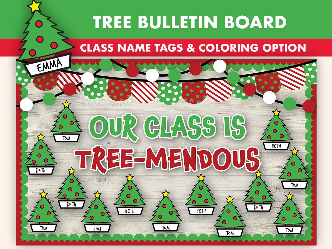 Christmas Tree Bulletin Board Kit || December Bulletin Boards intended for Printable Christmas Bulletin Boards