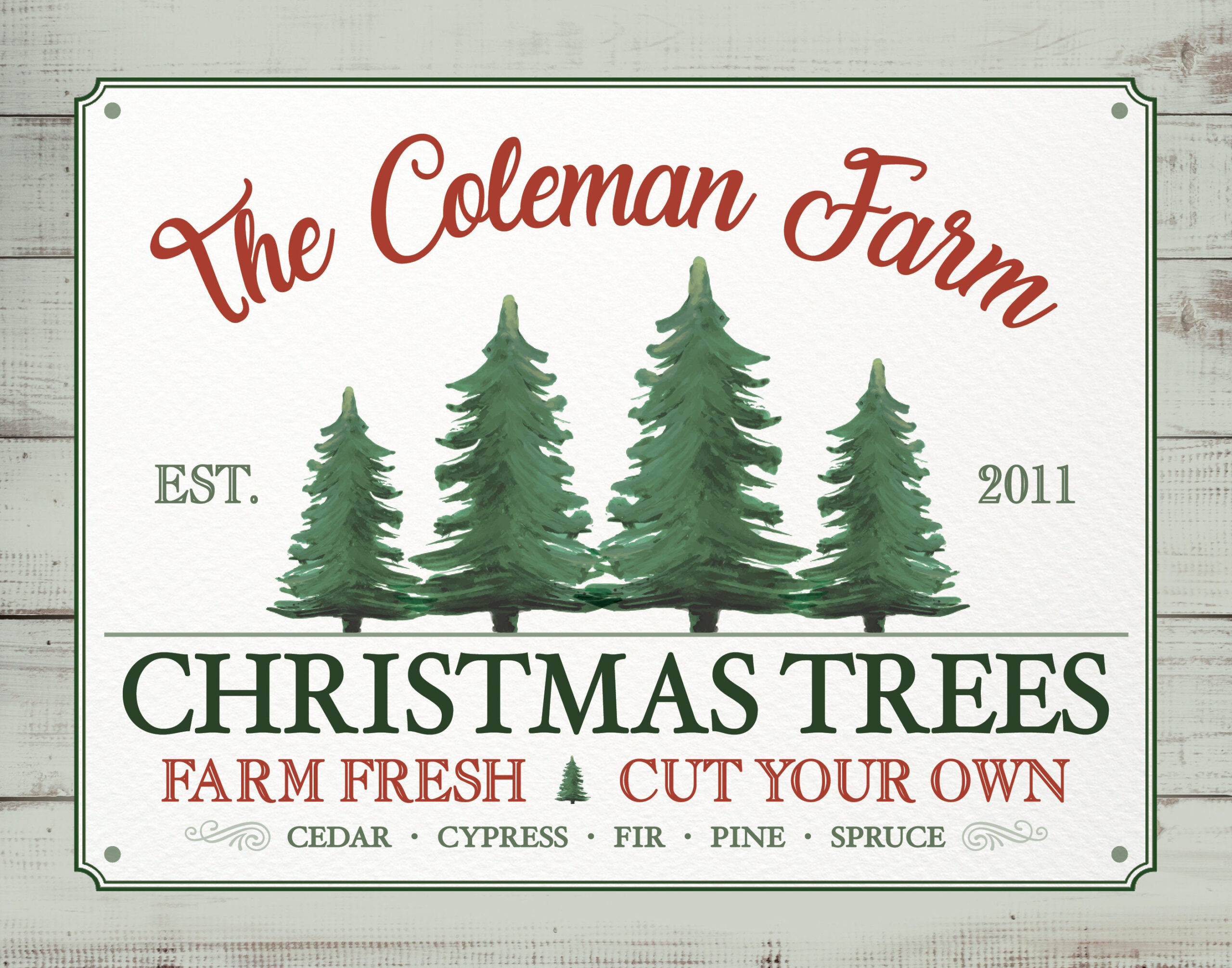 Christmas Tree Farm Printable 11&amp;quot; X 14&amp;quot;, Christmas Wall Decor in Christmas Tree Farm Printable