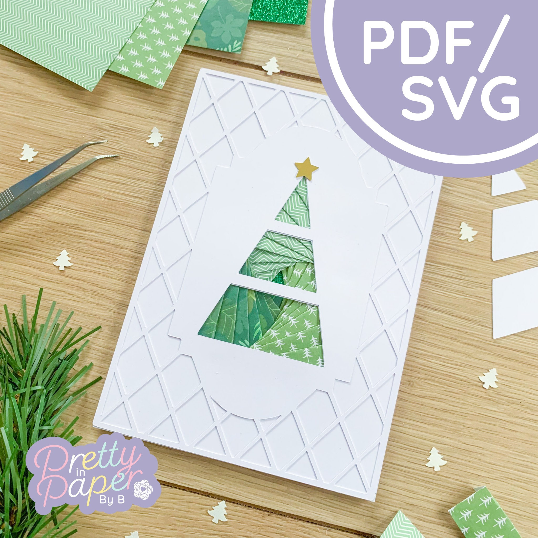 Christmas Tree Iris Folding Pattern Pdf &amp;amp; Svg | Xmas Tree Beginner with regard to Printable Christmas Iris Folding Templates