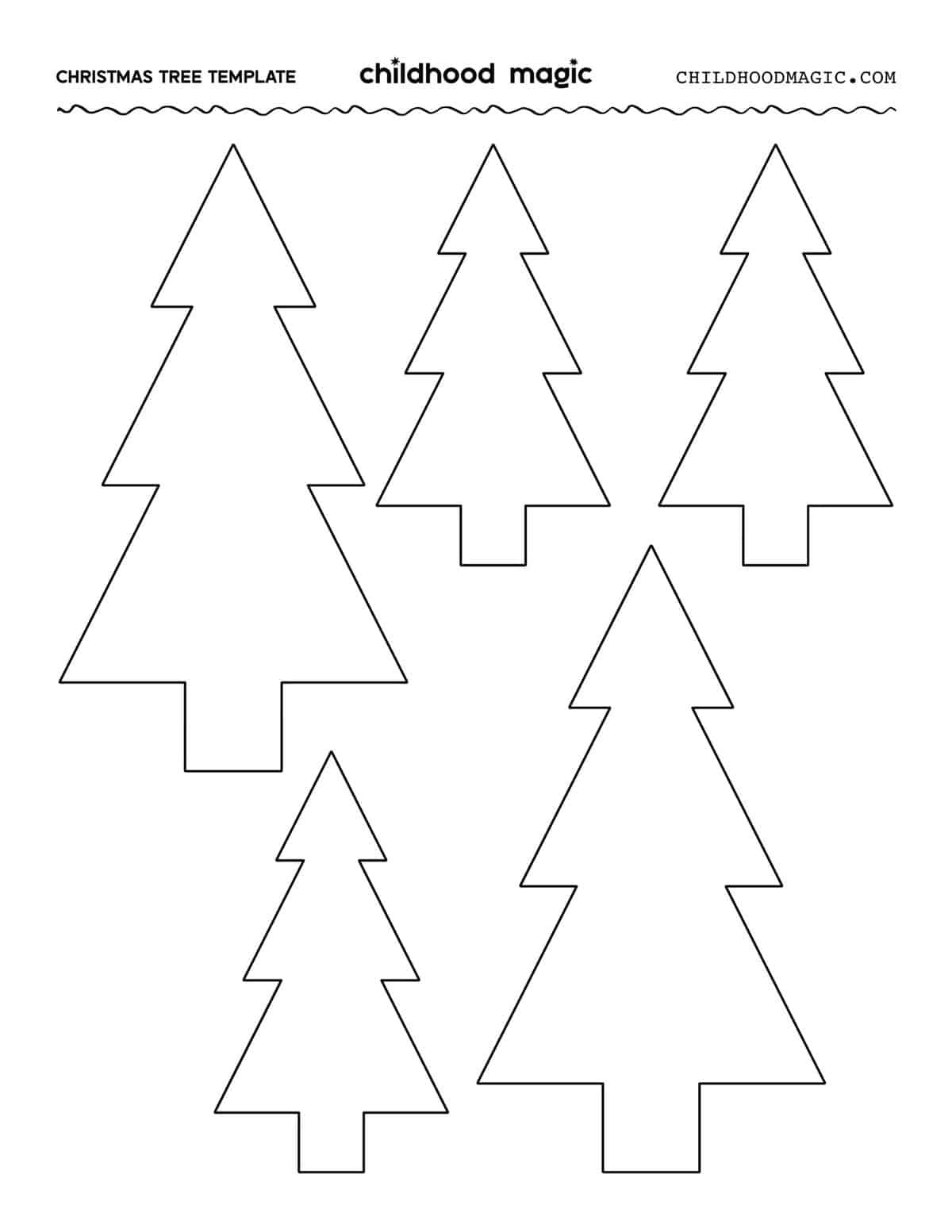 Christmas Tree Outline - Childhood Magic pertaining to Christmas Tree Cut Out Free Printable