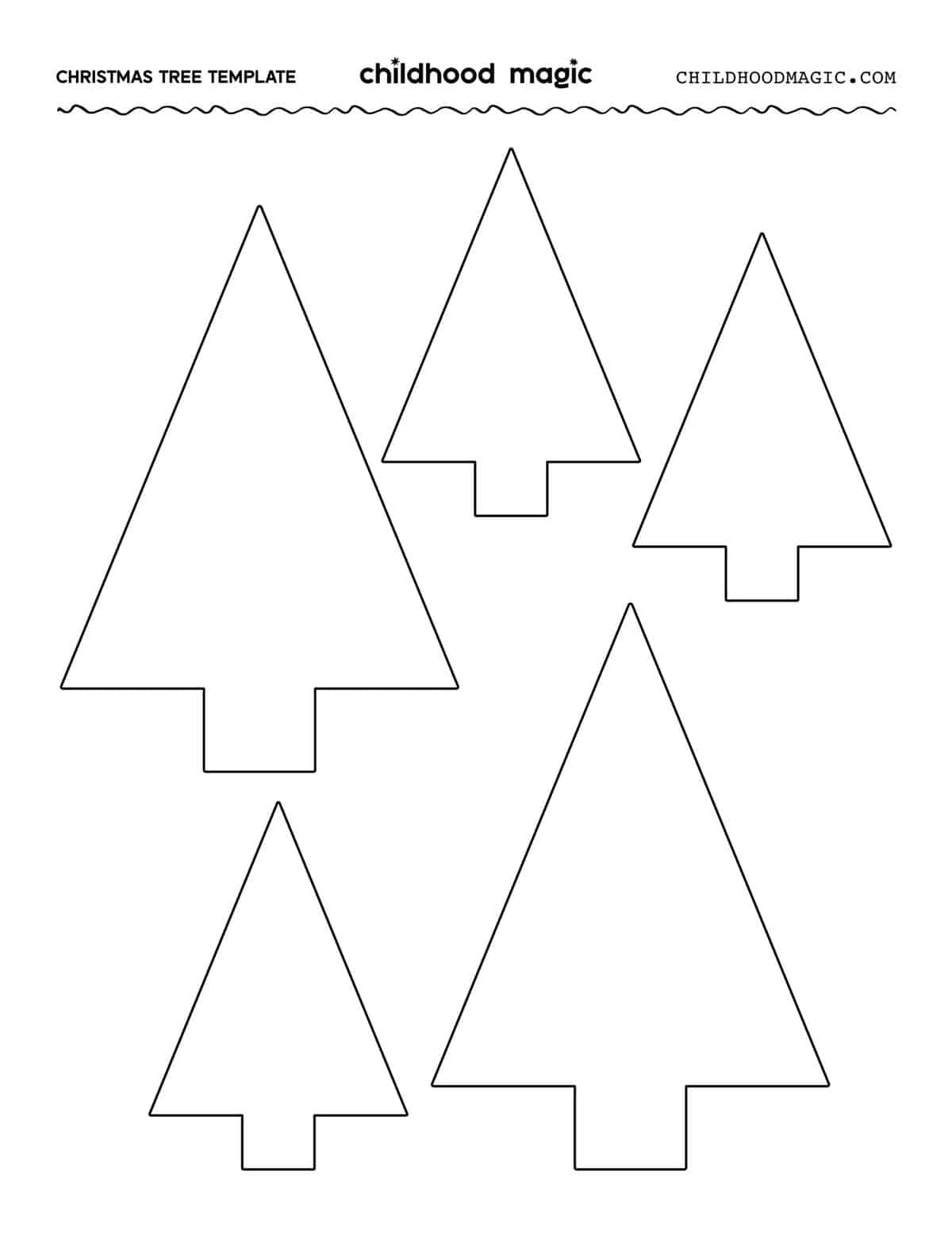 Christmas Tree Outline - Childhood Magic within Christmas Tree Outline Free Printable