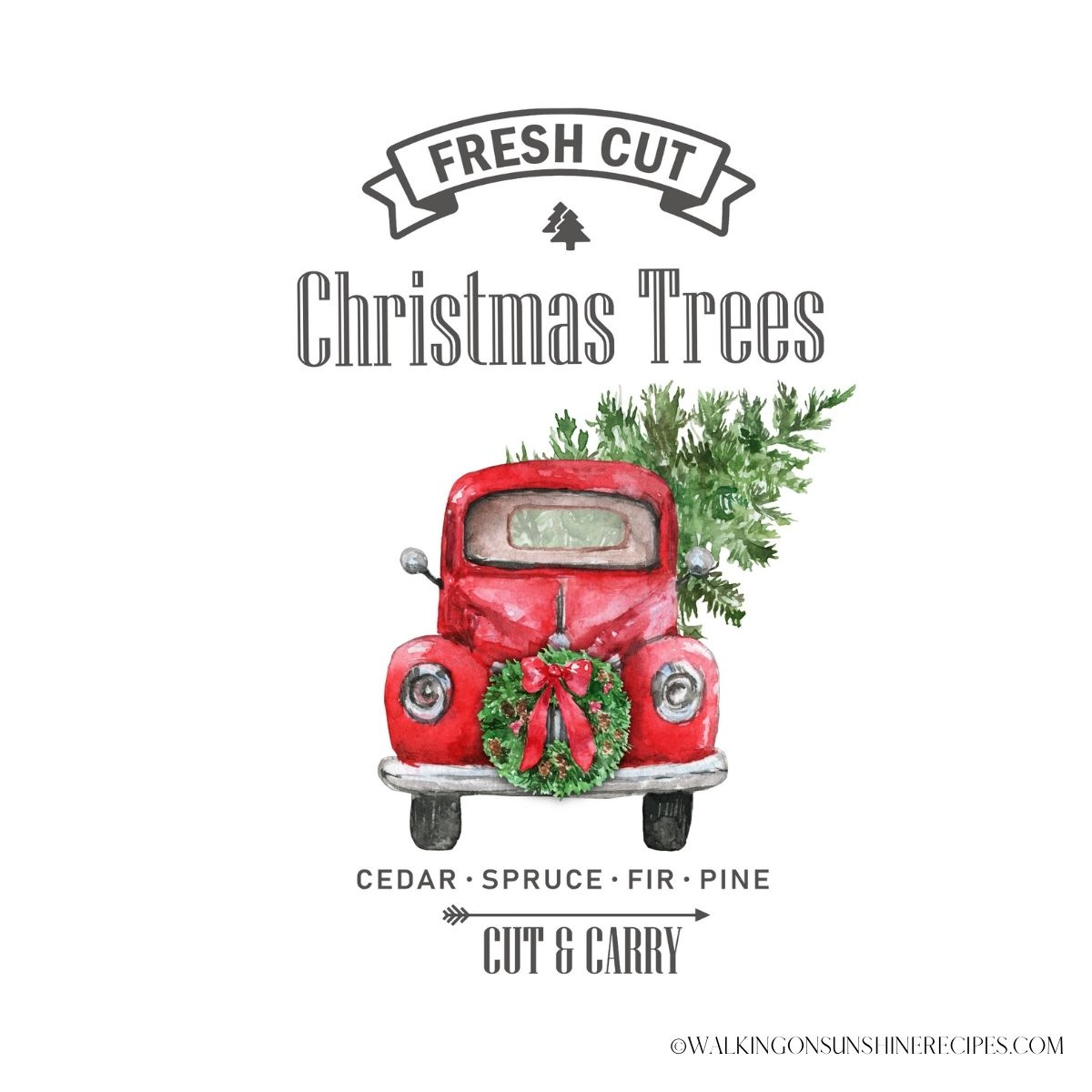 Christmas Truck Printable - Walking On Sunshine Recipes with regard to Free Printable Red Truck With Christmas Tree