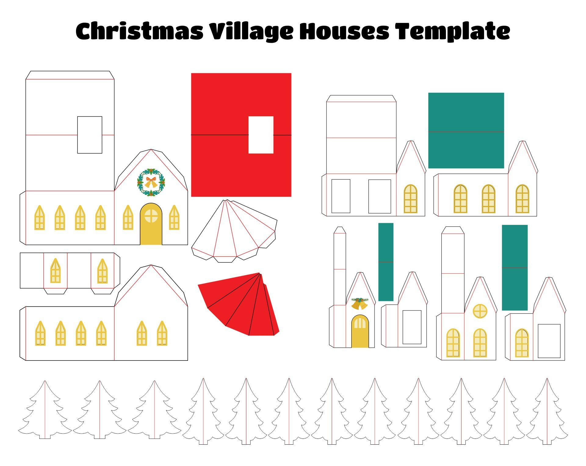 Christmas Village Houses - 11 Free Pdf Printables | Printablee for Free Printable Christmas Houses